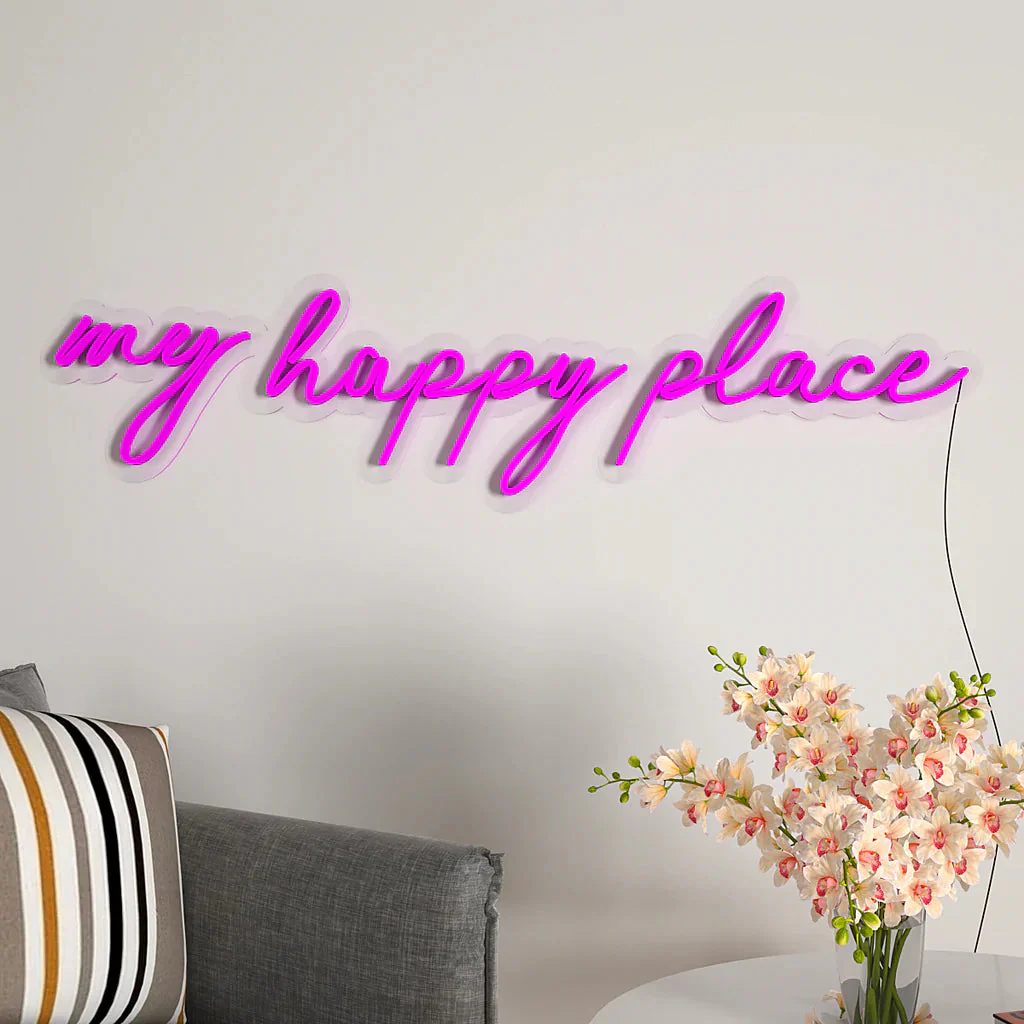 My Happy Place Text Design Neon LED Light - Image 12