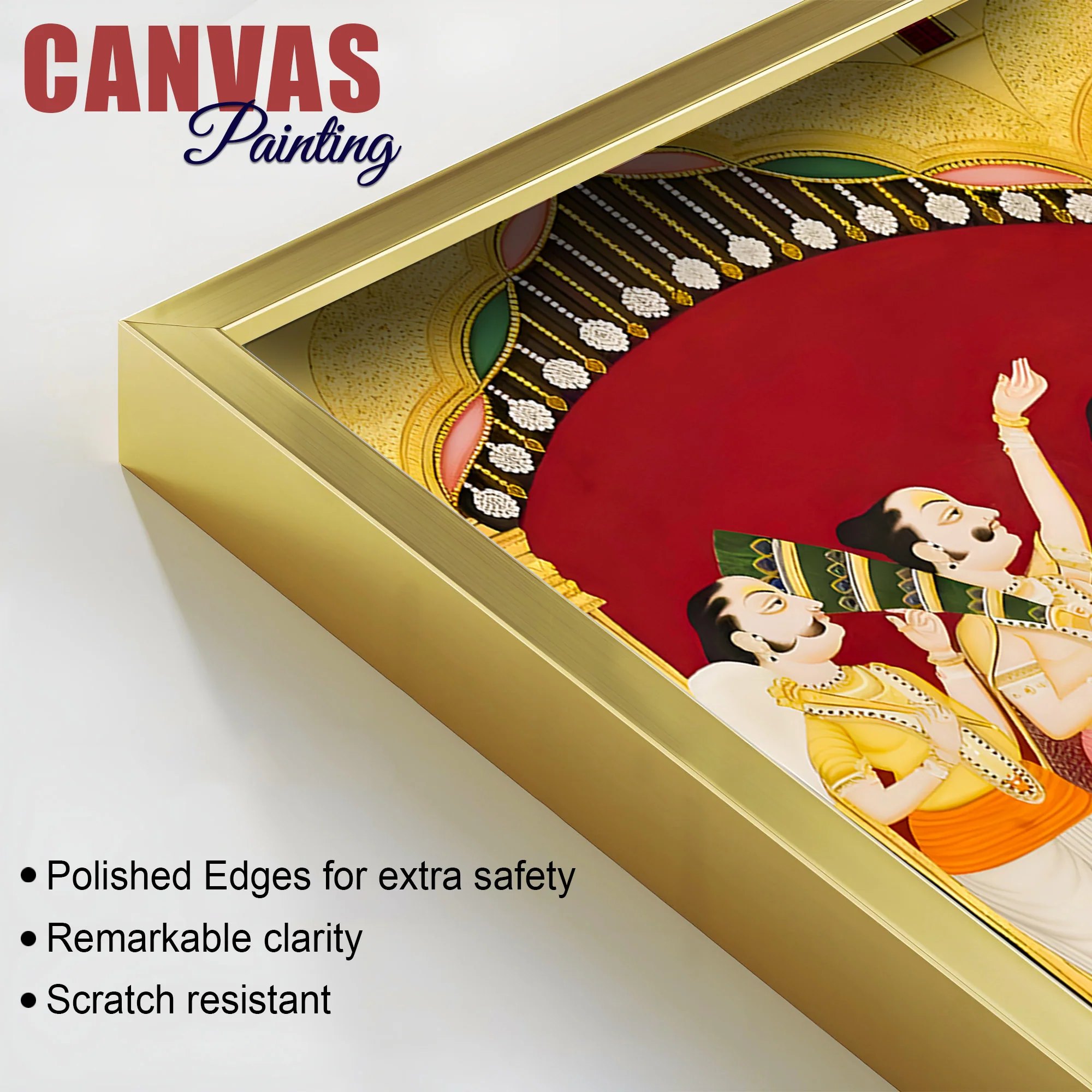 Mythological Krishna Wall Painting | Spiritual Living Room Decor - Image 6