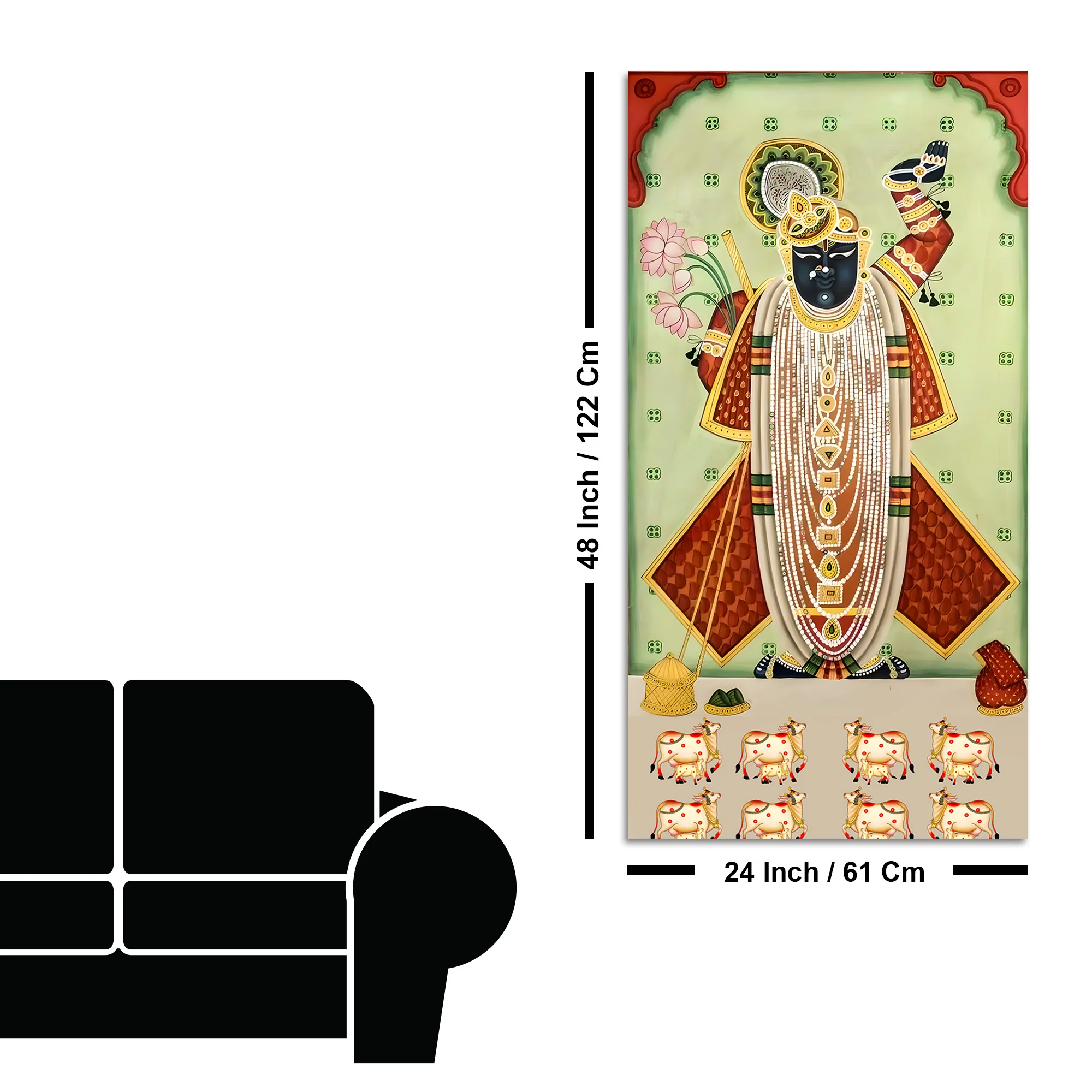 Nathdwara Shrinathji Pichwai Canvas Wall Painting | Indian Religious Wall Décor Art - Image 8
