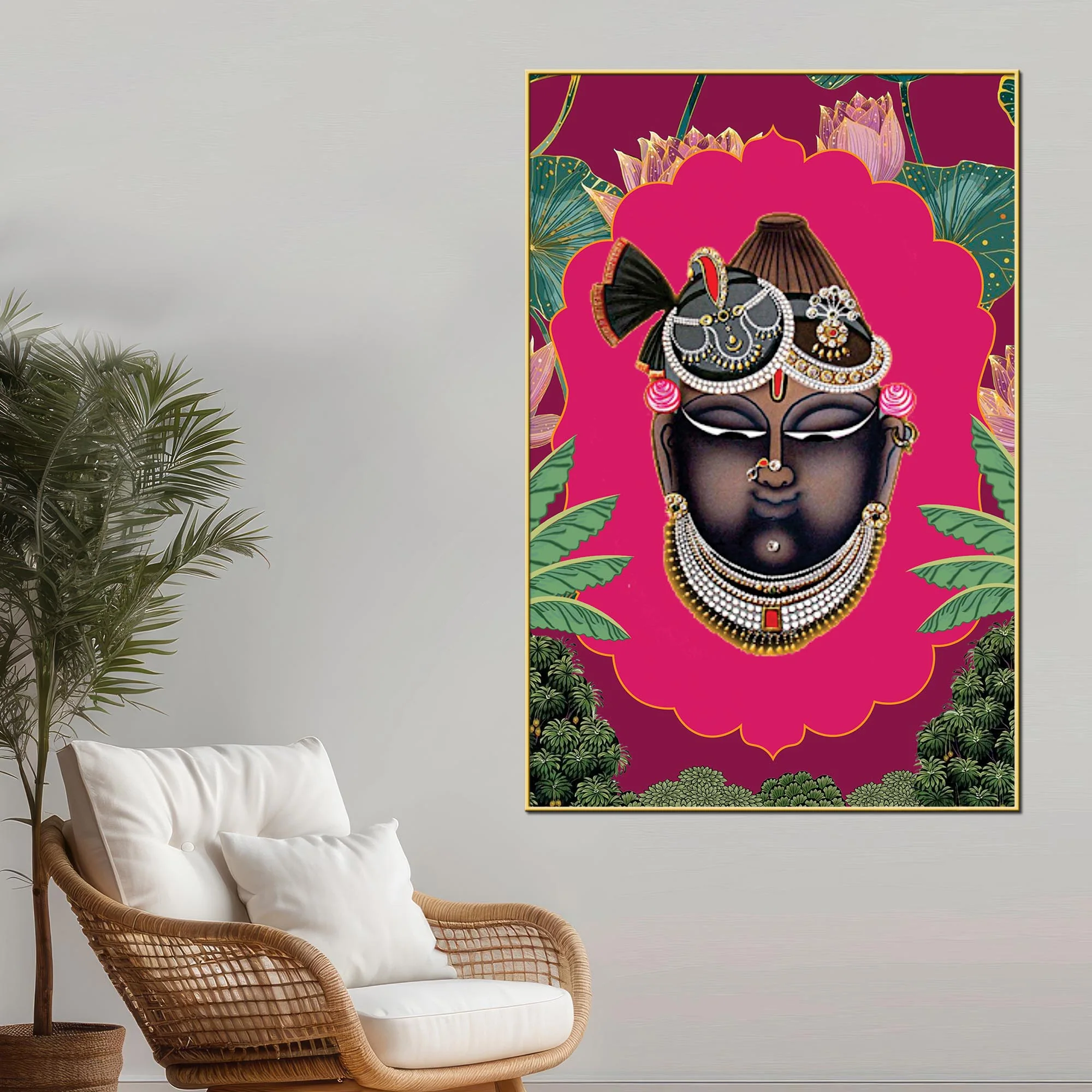 Nathdwara Shrinathji Pichwai Painting Canvas | Indian Devotional Art - Image 2