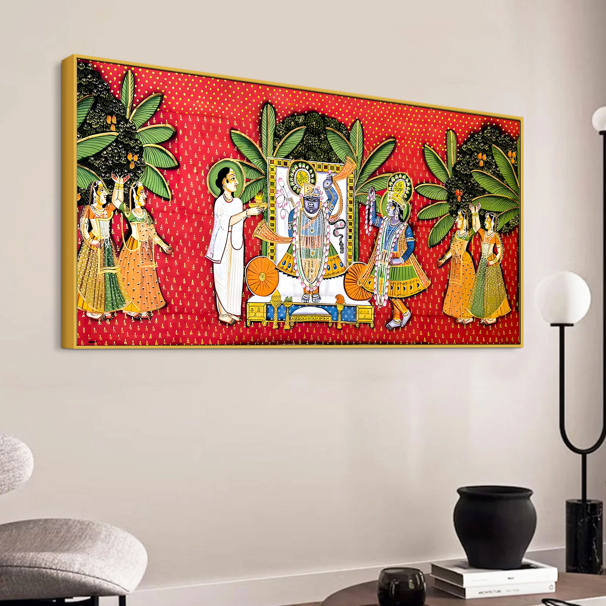 Nathdwara Shrinathji Pichwai Style Canvas Painting | Traditional Decor - Image 5