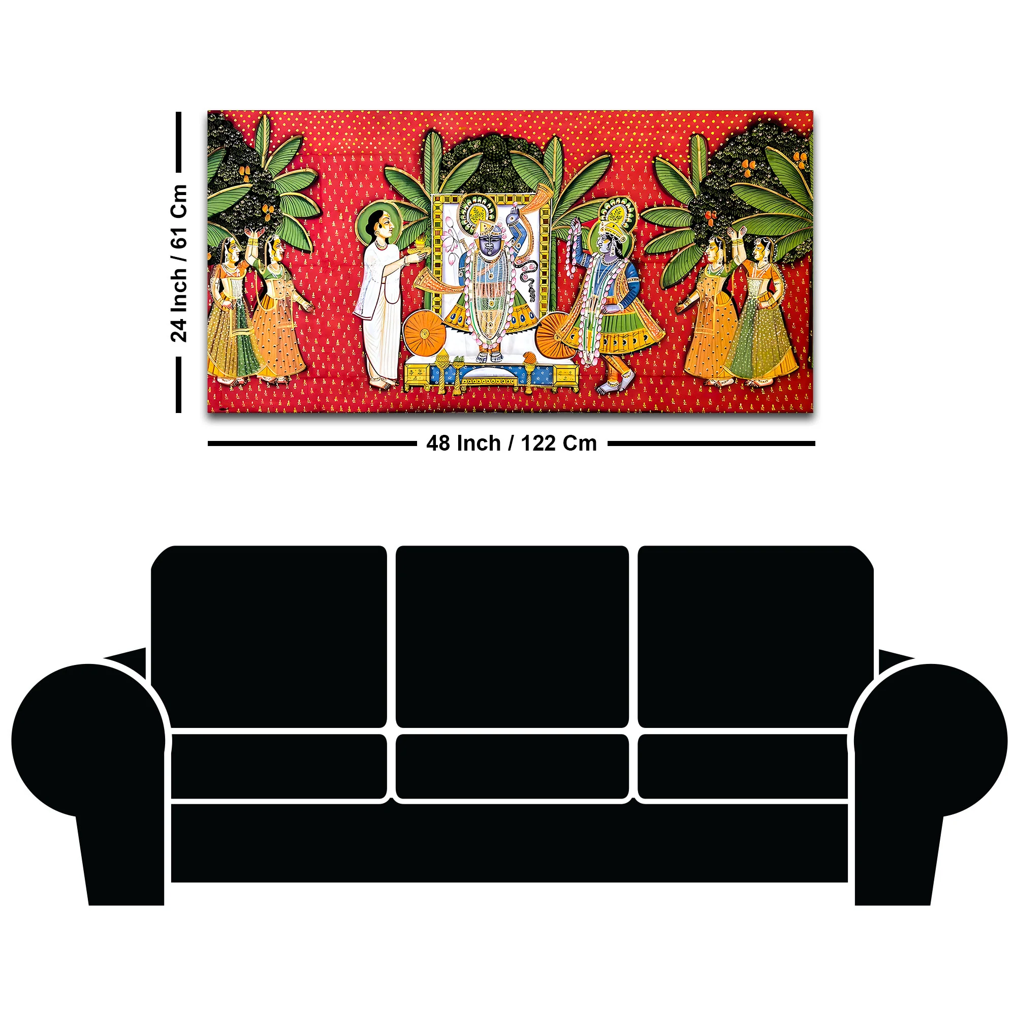 Nathdwara Shrinathji Pichwai Style Canvas Painting | Traditional Decor - Image 8