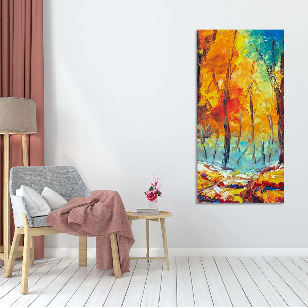 Nature Wall Painting of Colorful Autumn Forest - Image 2