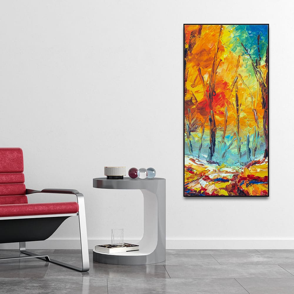 Nature Wall Painting of Colorful Autumn Forest - Image 3