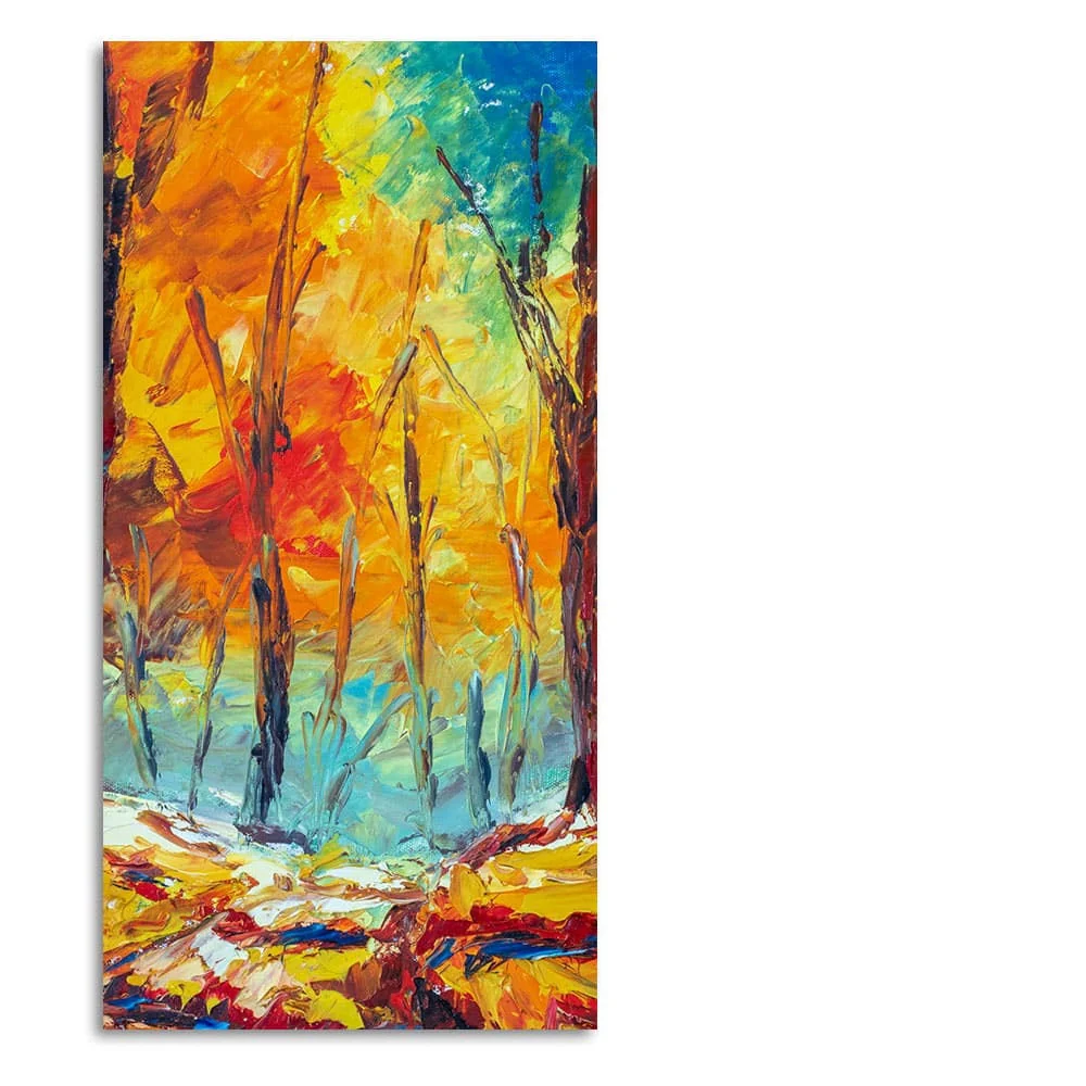 Nature Wall Painting of Colorful Autumn Forest - Image 4