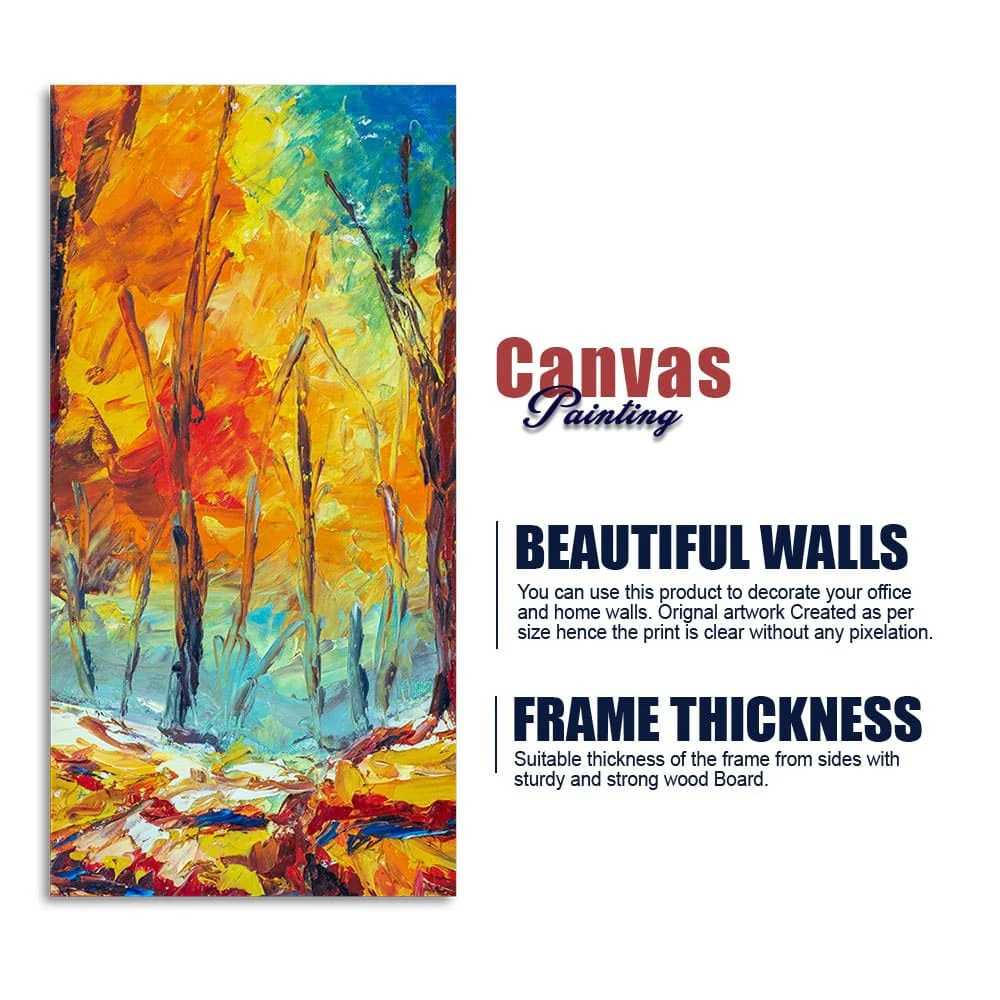 Nature Wall Painting of Colorful Autumn Forest - Image 6