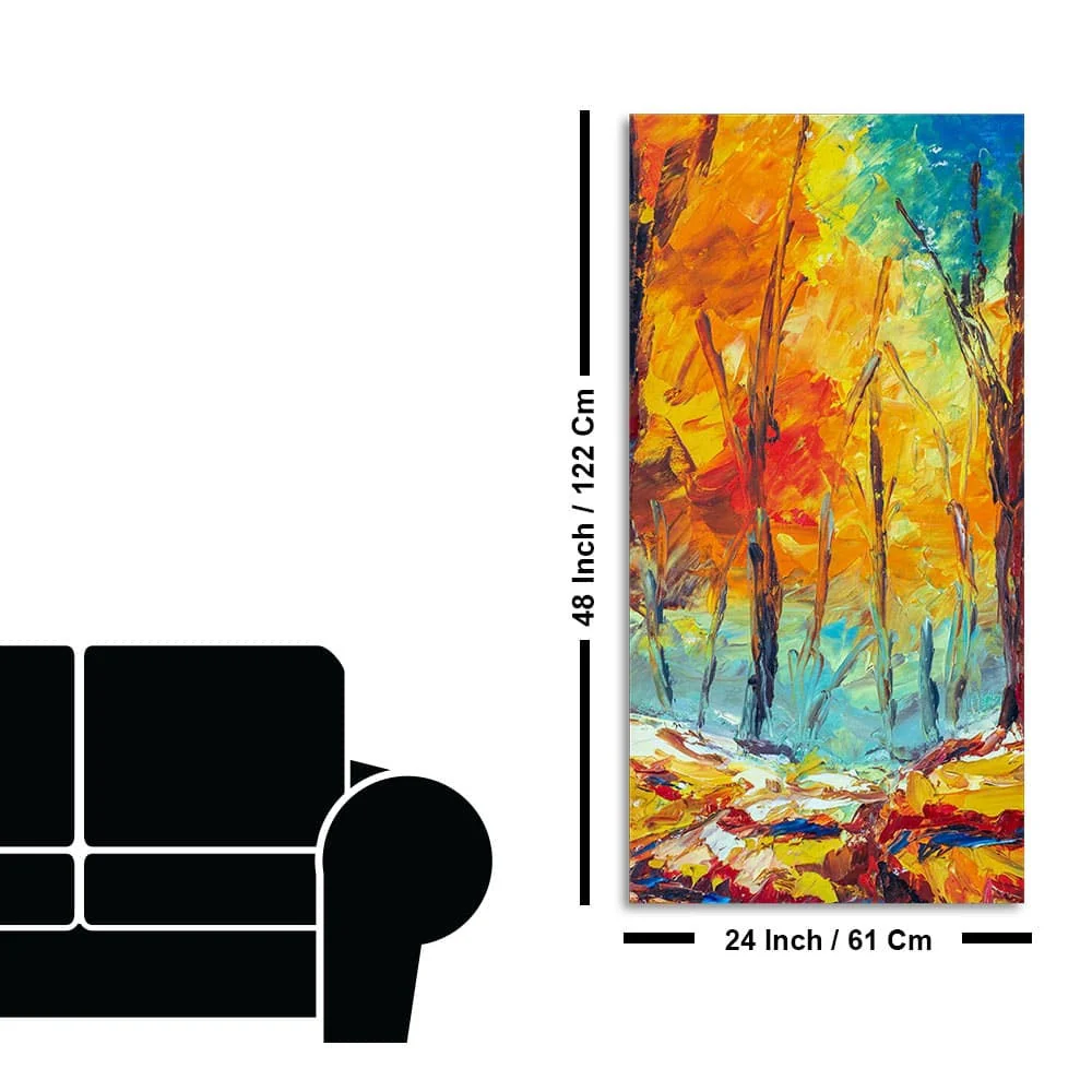 Nature Wall Painting of Colorful Autumn Forest - Image 7
