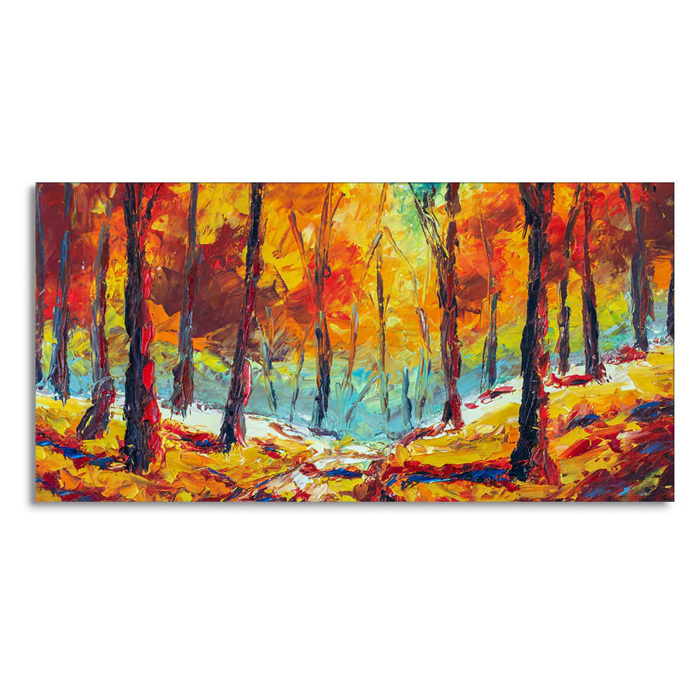 Nature Wall Painting of Colorful Autumn Season Forest - Image 4