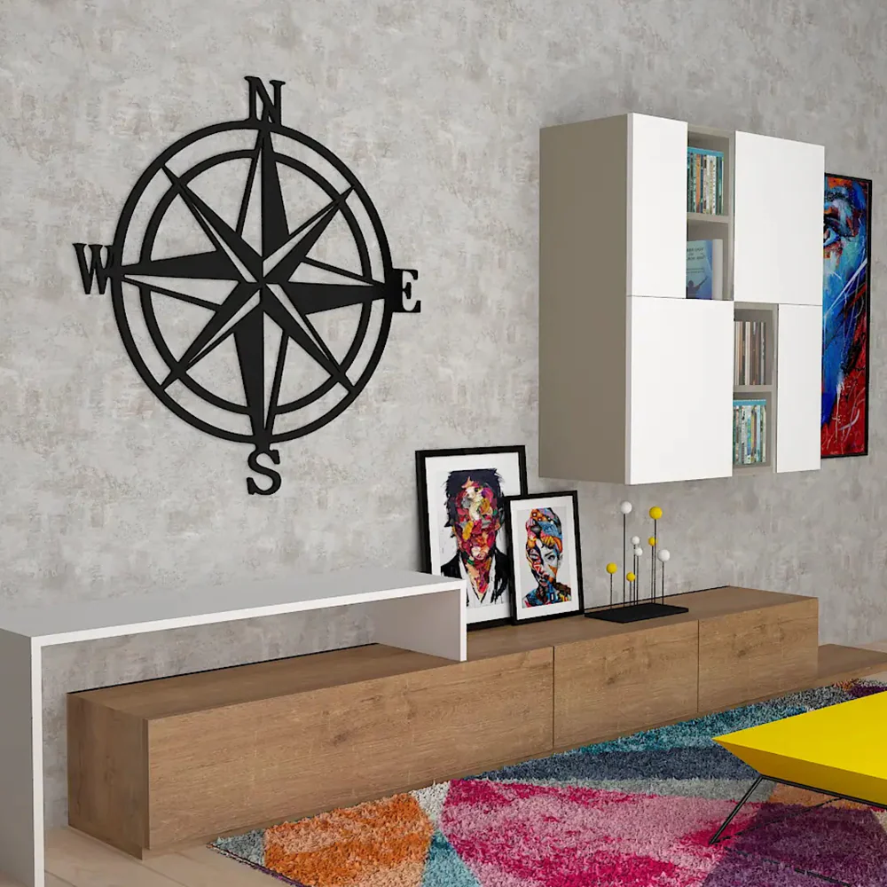 Nautical Compass Rose Metal Art Wall Decor - Image 2