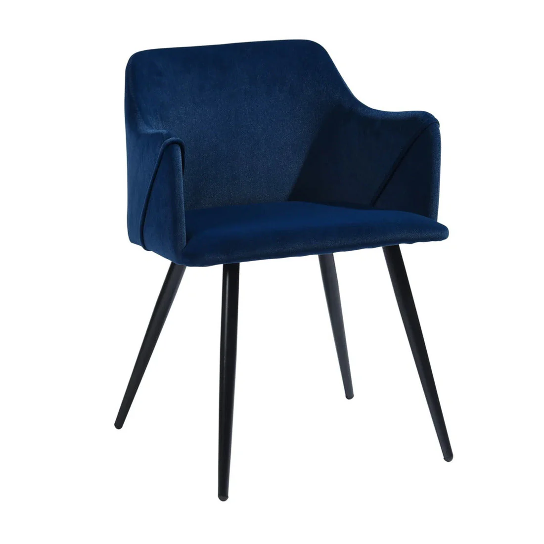 Navy Blue Luxury Cushion Velvet Lounge Chair - Image 3