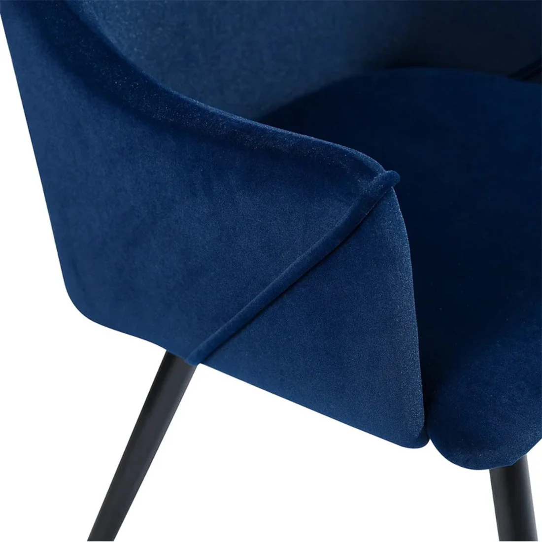 Navy Blue Luxury Cushion Velvet Lounge Chair - Image 5