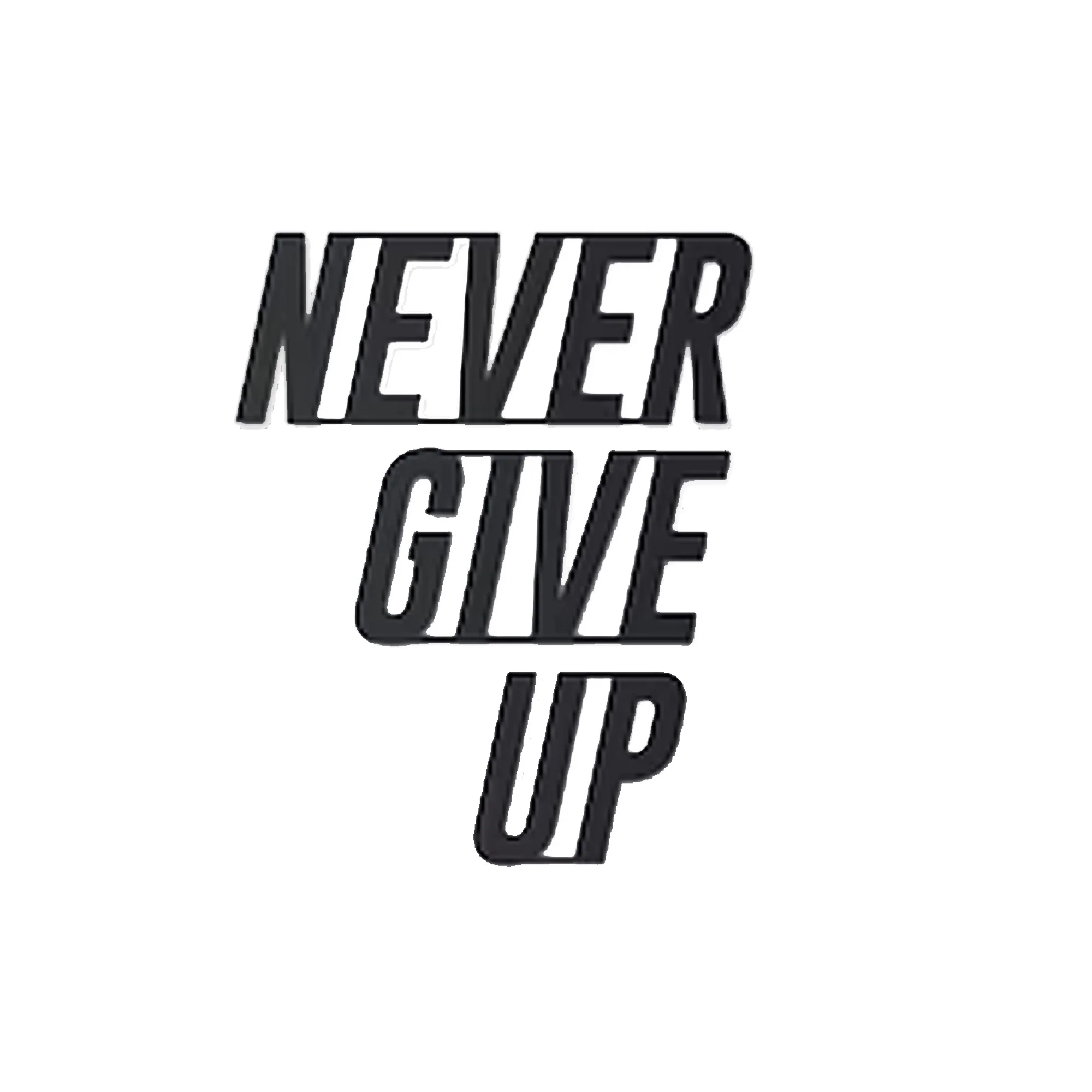 Never Give Up Text Metal Art Office Wall Decor - Image 3