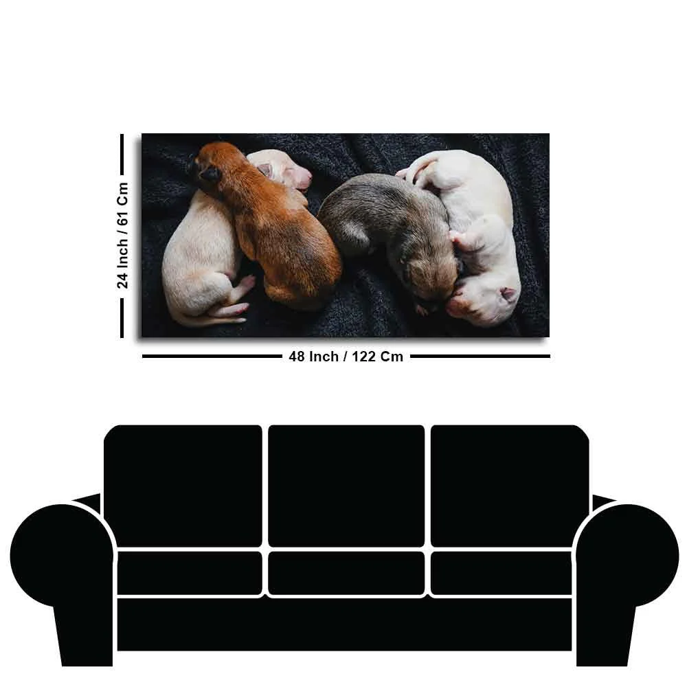 New Born Puppies Premium Canvas Wall Painting - Image 7