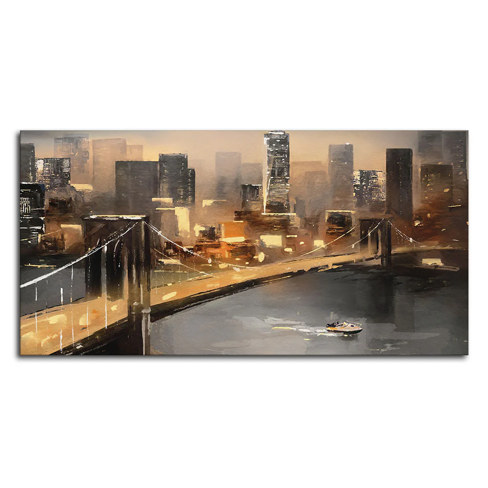New York City Bridge Premium Canvas Wall Painting - Image 4