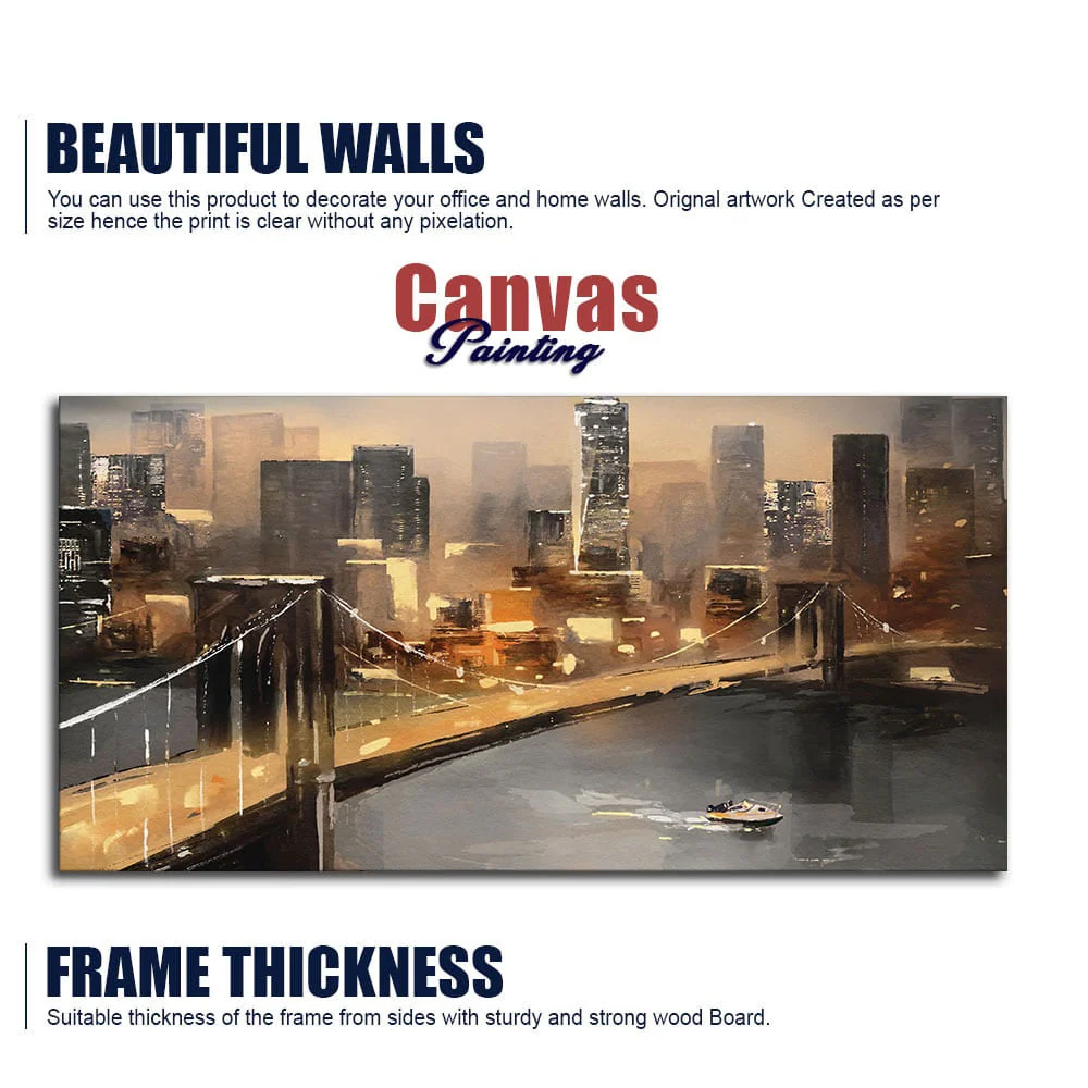 New York City Bridge Premium Canvas Wall Painting - Image 6