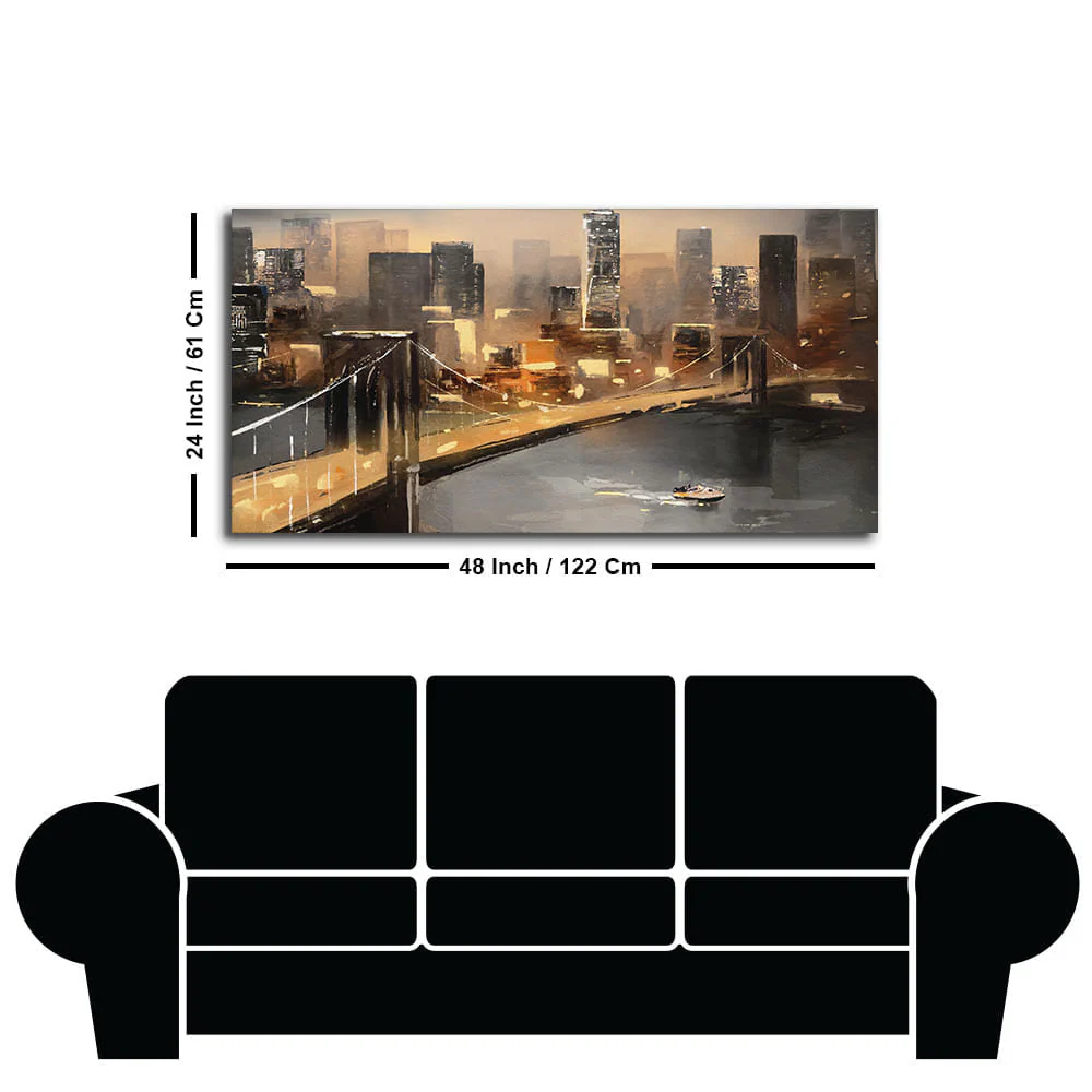 New York City Bridge Premium Canvas Wall Painting - Image 7