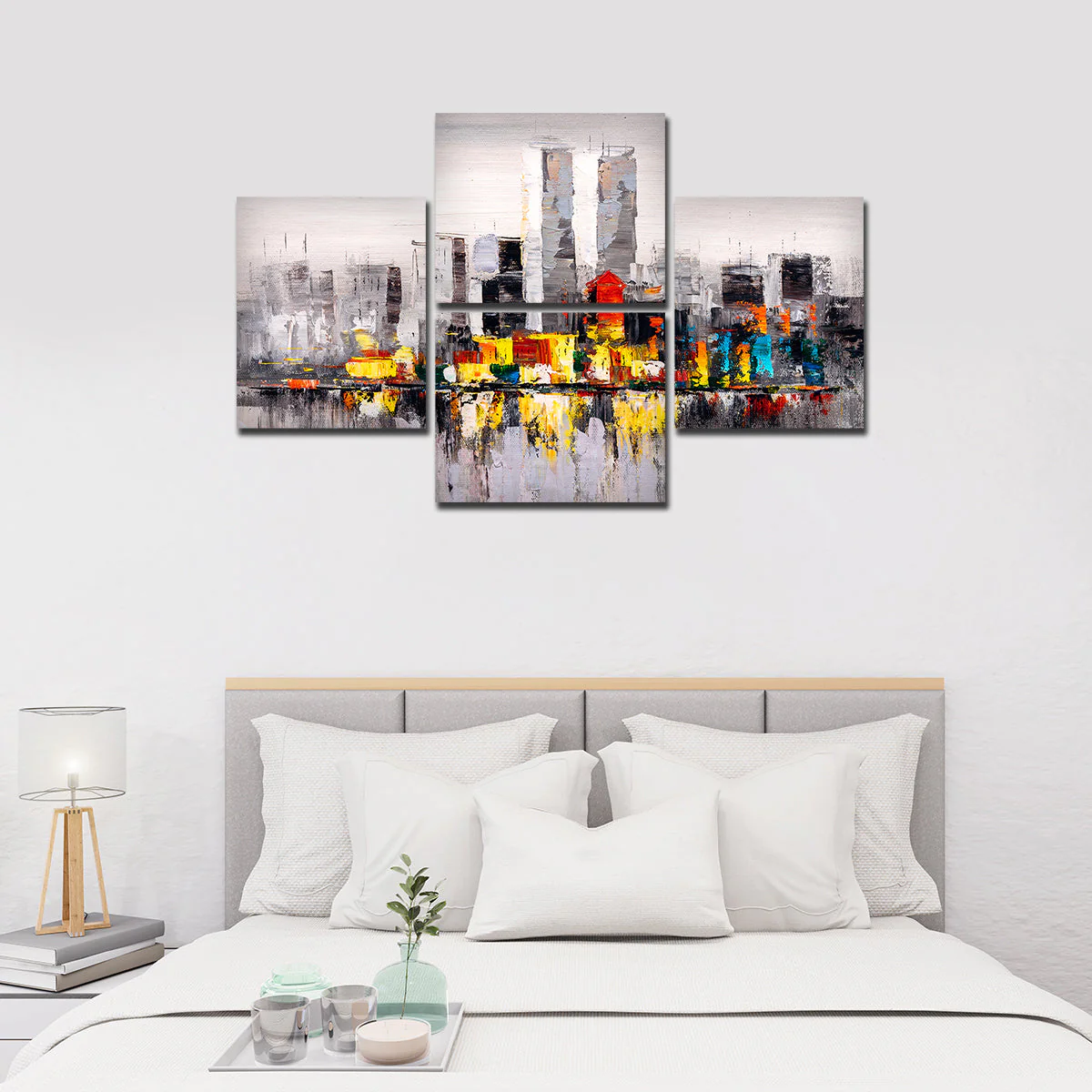 New York City Skyline Premium 4 Pieces Wall Painting - Image 3
