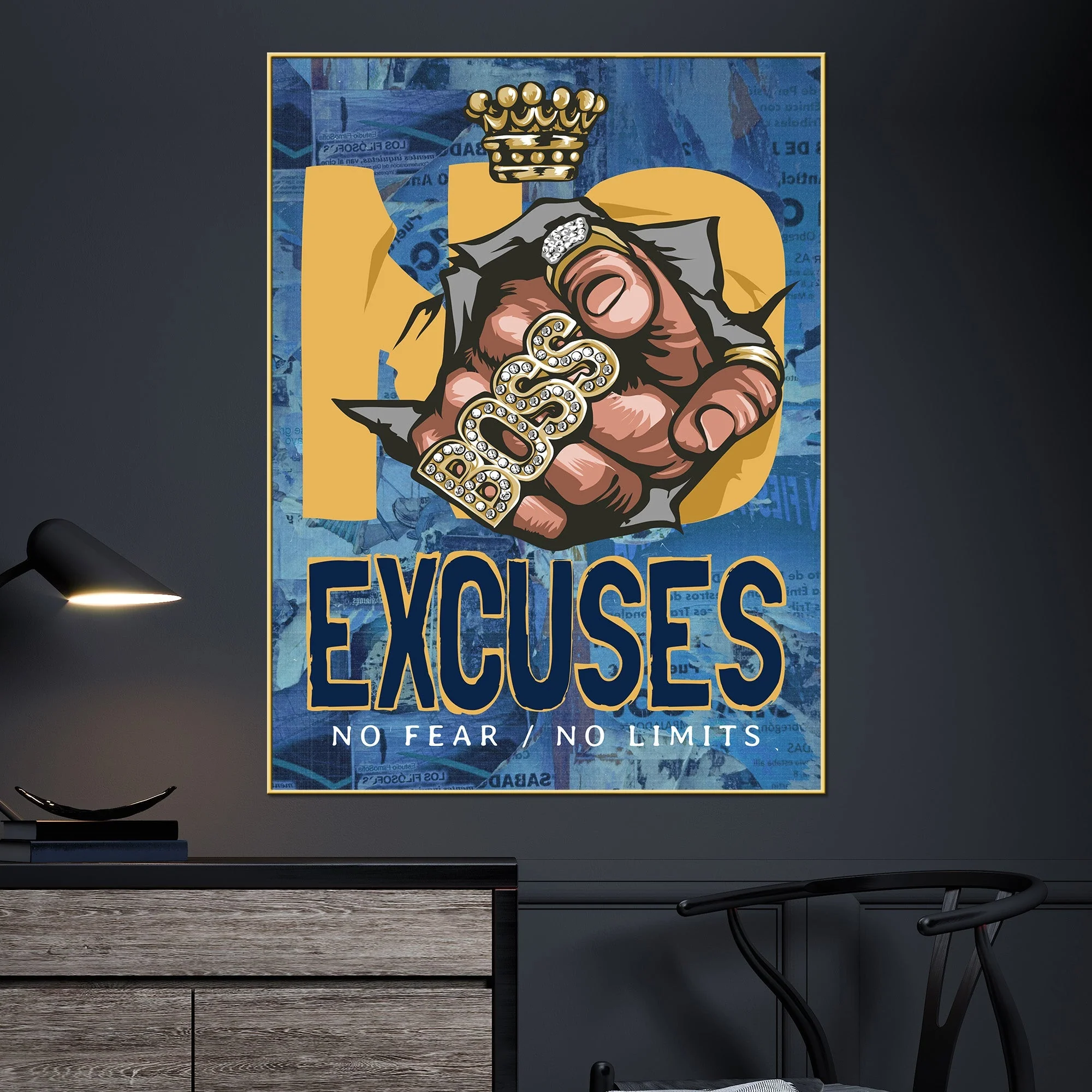 No Excuses No Limits Cotton Canvas Wall Painting - Image 2