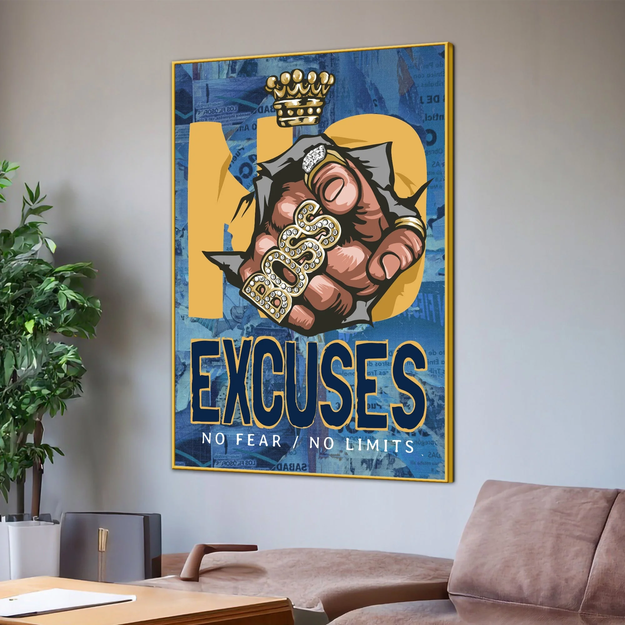 No Excuses No Limits Cotton Canvas Wall Painting - Image 3