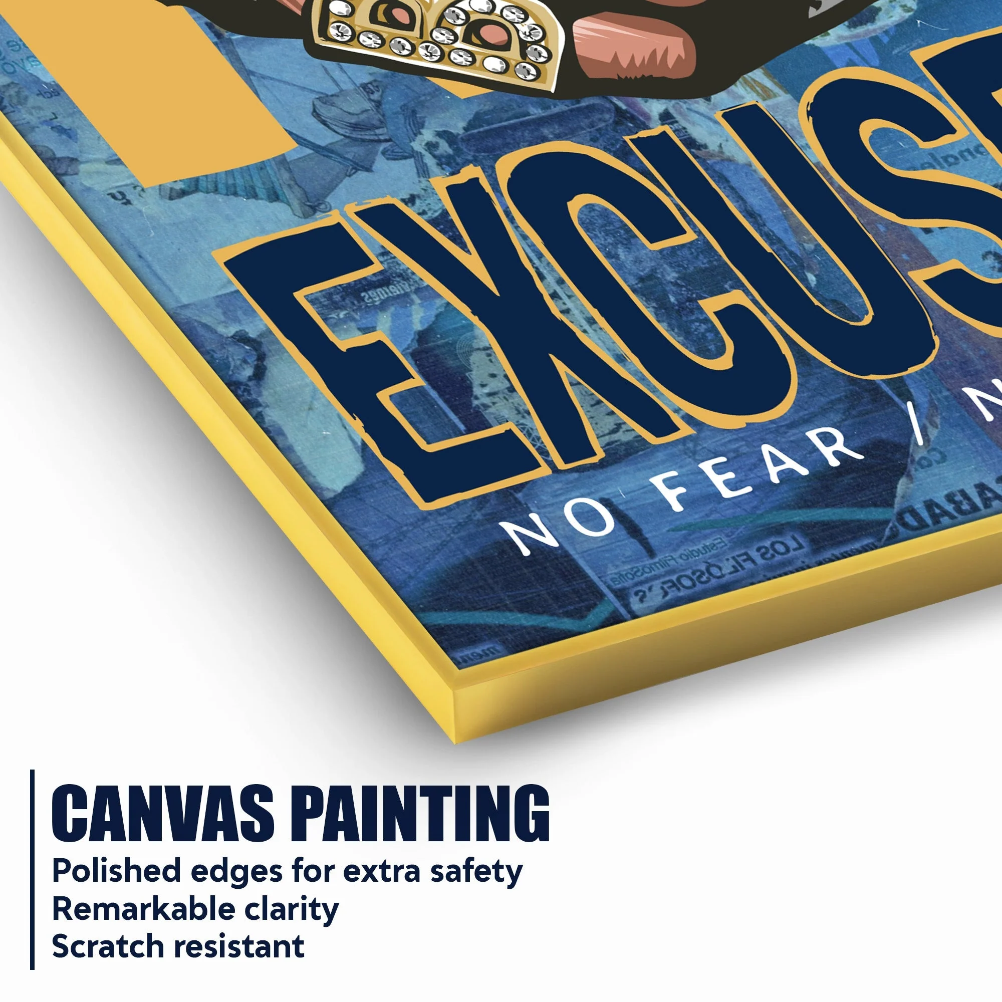 No Excuses No Limits Cotton Canvas Wall Painting - Image 4
