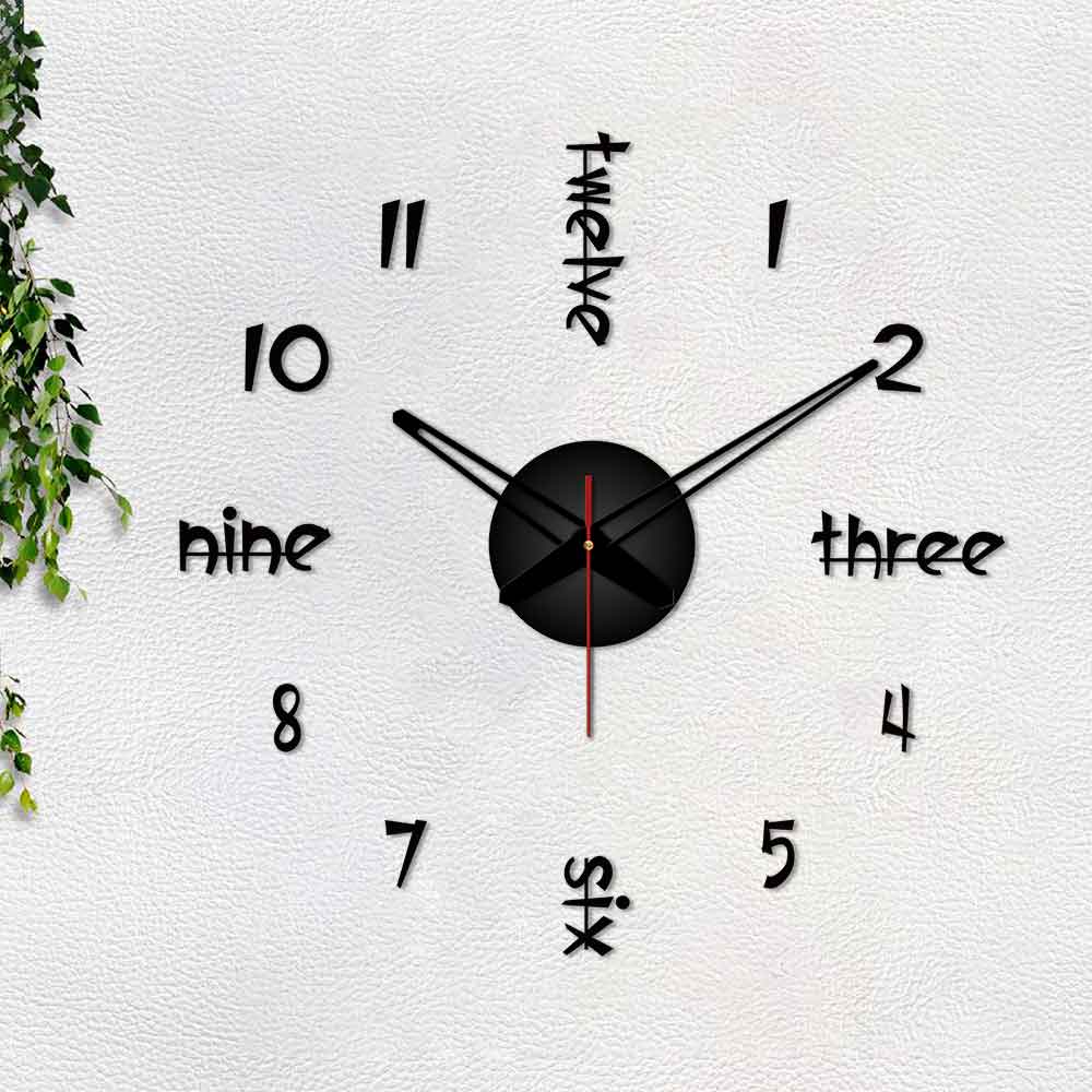 Number with Words Big Size 3D Infinity Wall Clock - Image 5