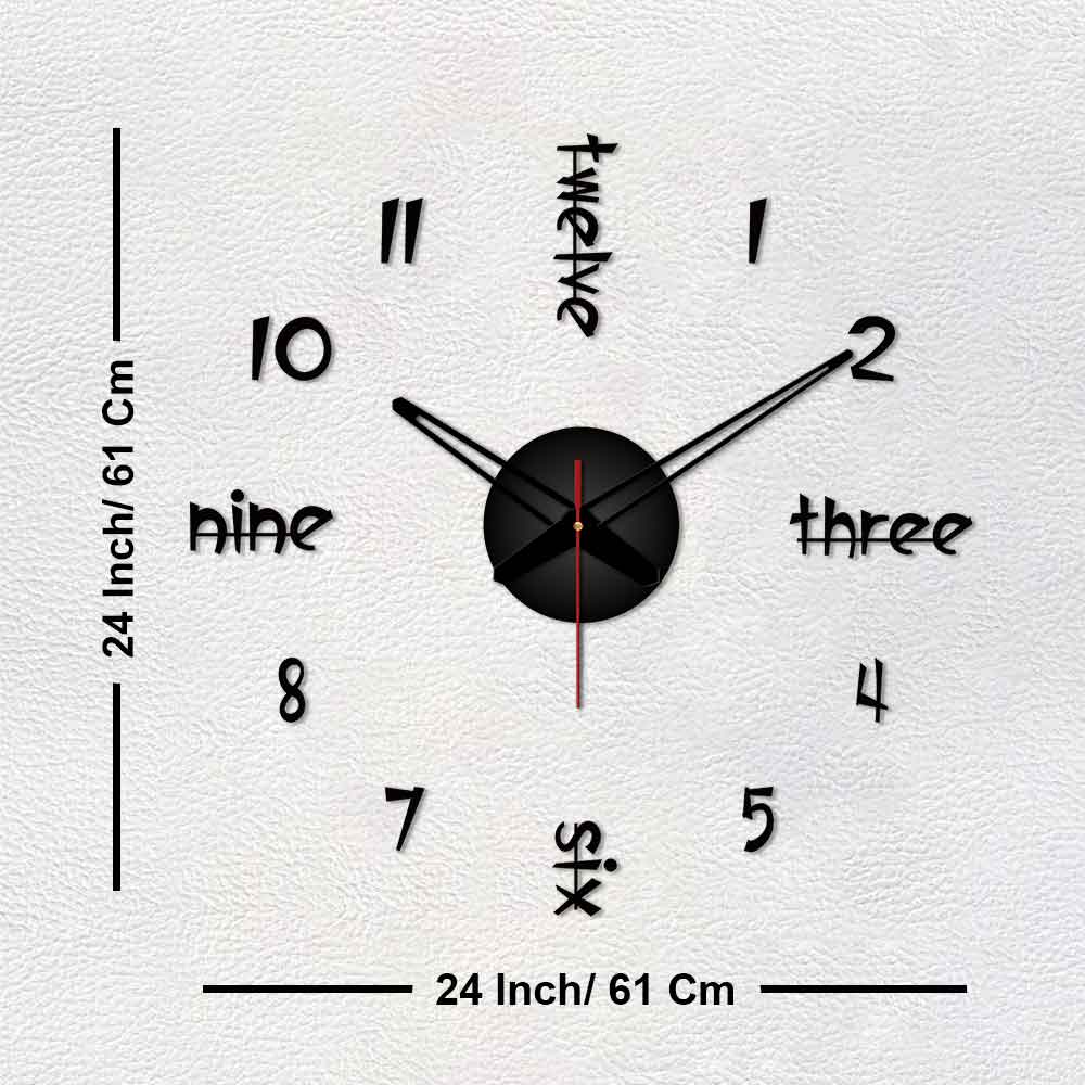 Number with Words Big Size 3D Infinity Wall Clock - Image 6
