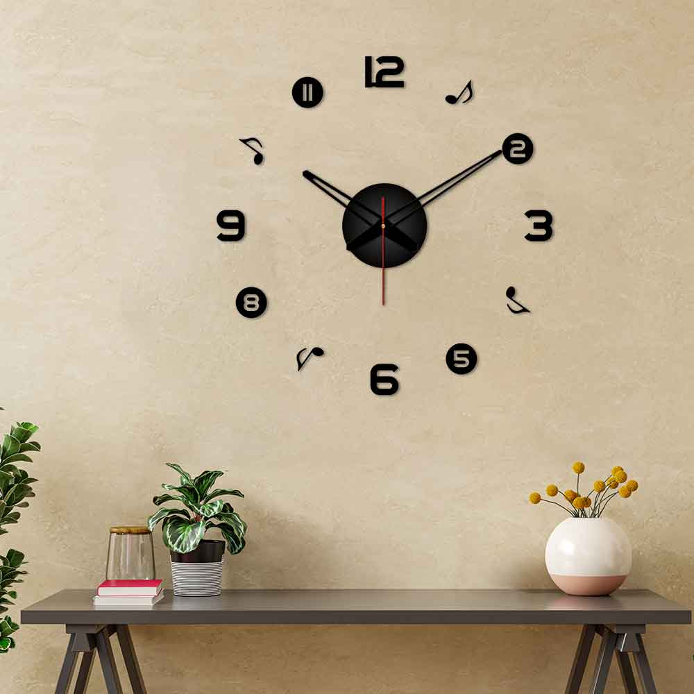 Numbers with Music Symbols Big Size 3D Infinity Wall Clock - Image 3
