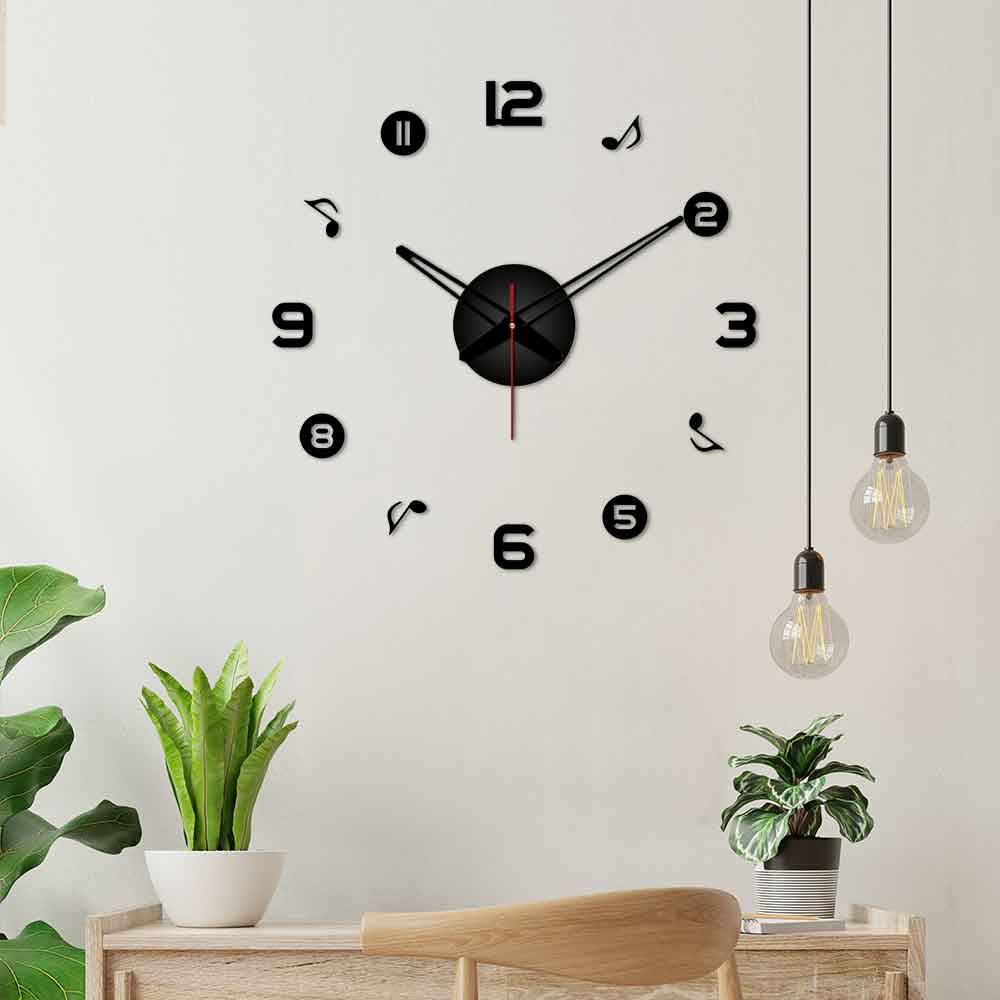 Numbers with Music Symbols Big Size 3D Infinity Wall Clock - Image 4