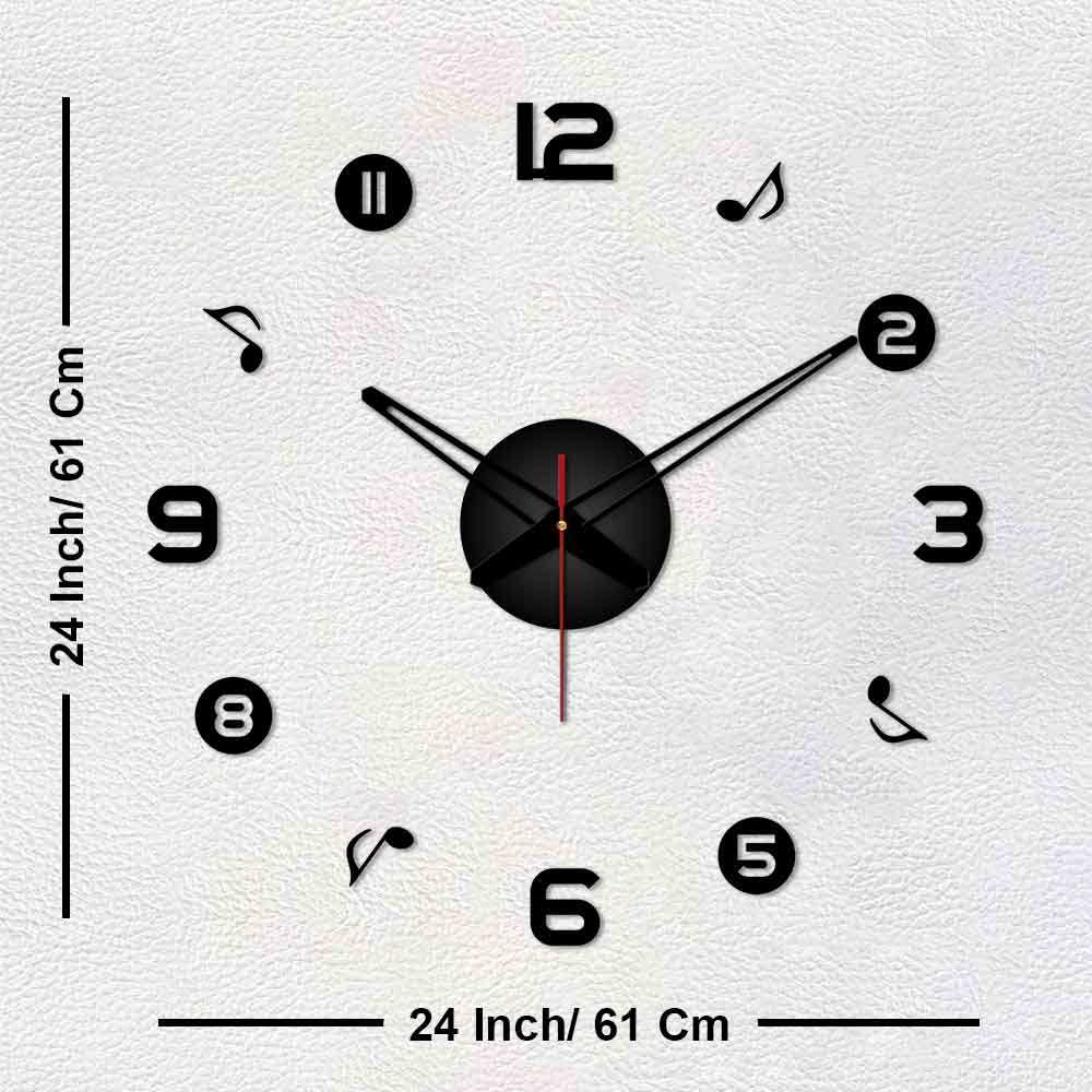 Numbers with Music Symbols Big Size 3D Infinity Wall Clock - Image 6