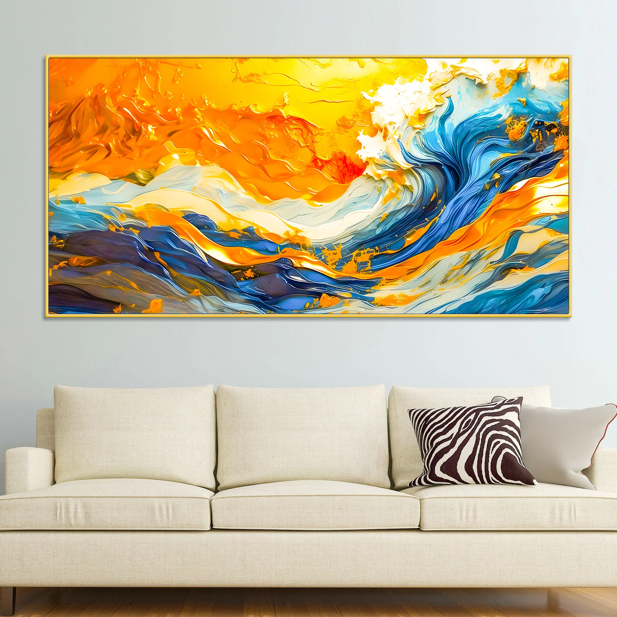 Ocean Wave Wall Art Painting for Designer Homes - Image 2
