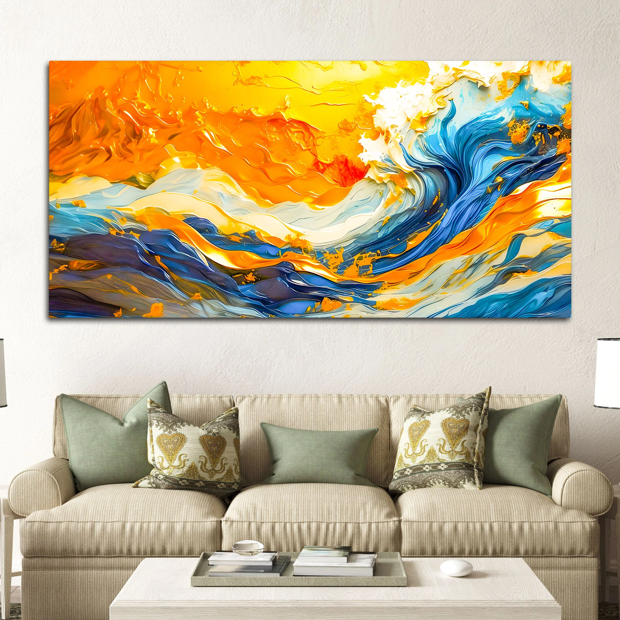 Ocean Wave Wall Art Painting for Designer Homes - Image 3