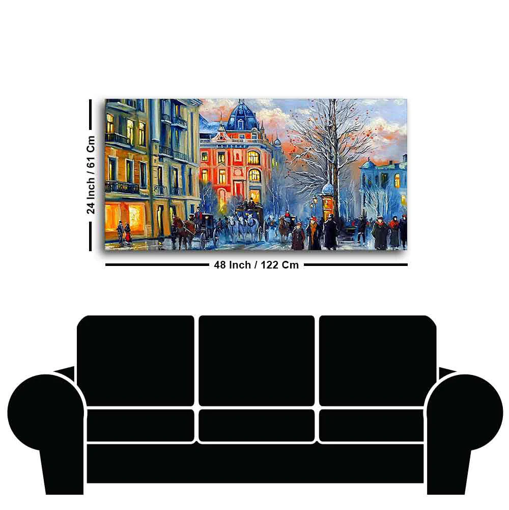 Old City in Winters Canvas Wall Painting - Image 7