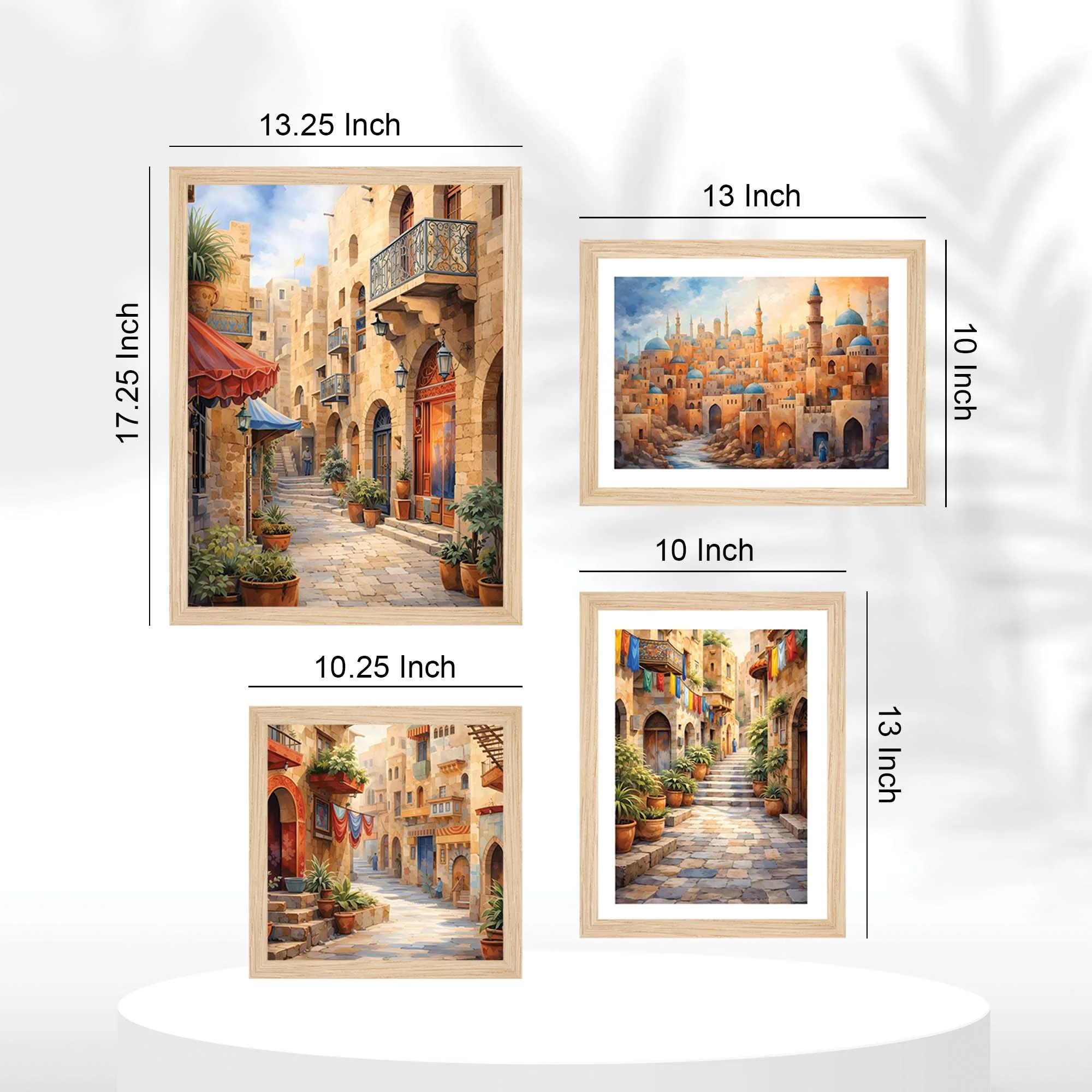Old Town Street Wall Frame Set of Four - Image 5