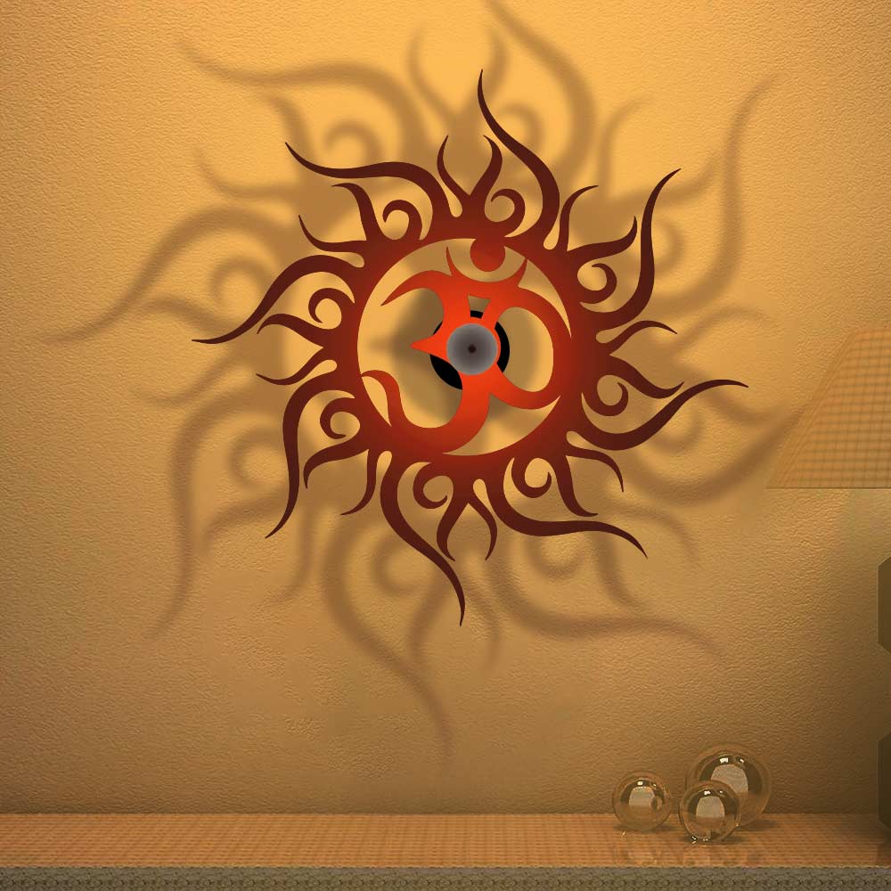 Om Text in Sun Design Shadow Lamp - Image 3