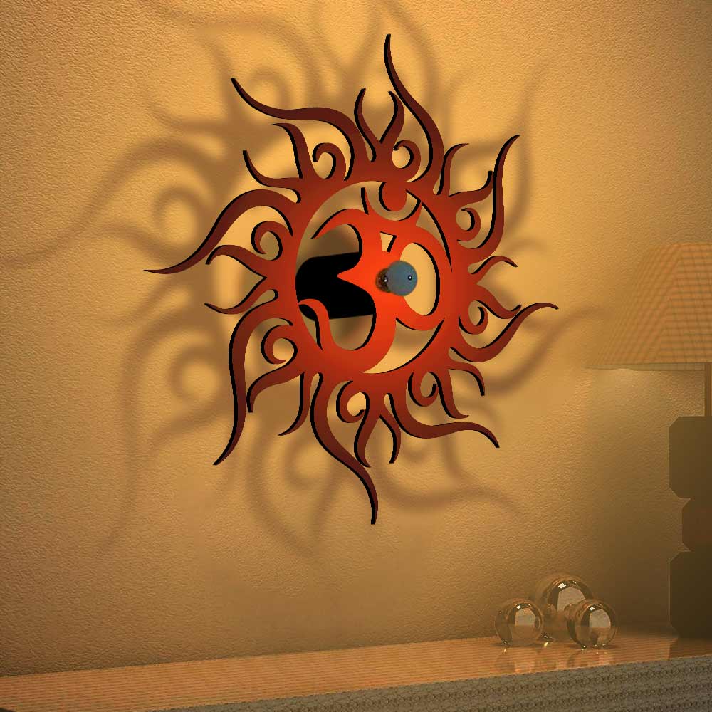 Om Text in Sun Design Shadow Lamp - Image 4