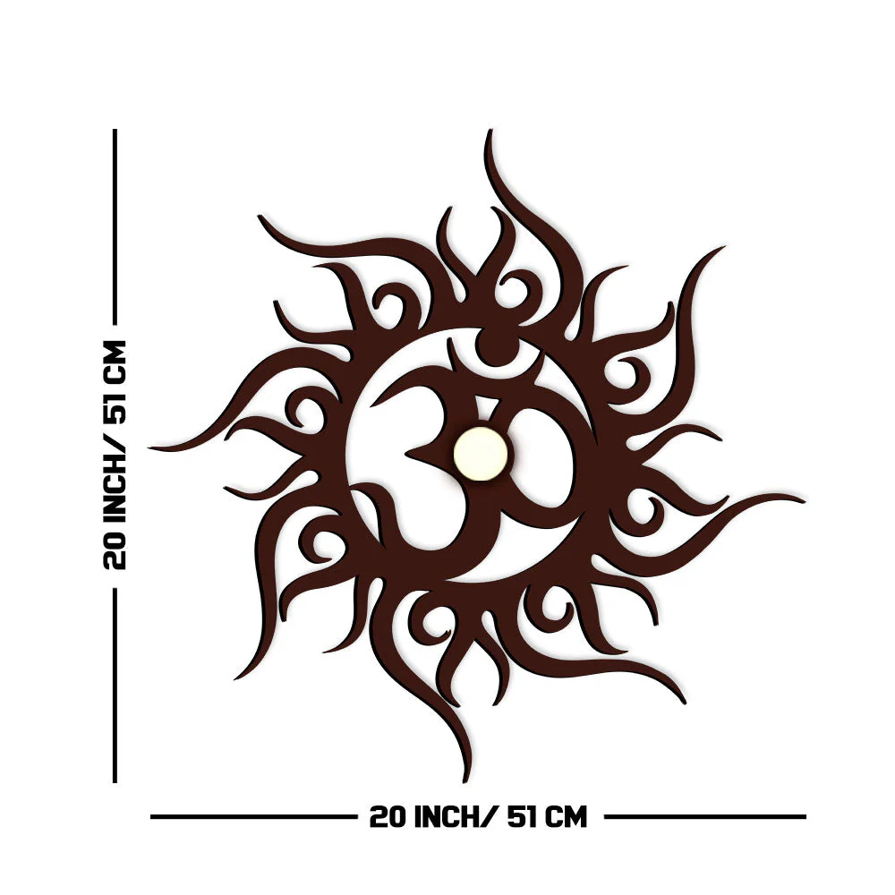 Om Text in Sun Design Shadow Lamp - Image 6