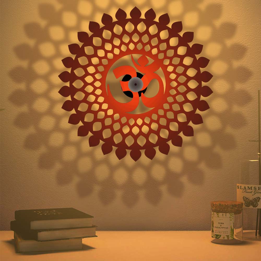 Om with Mandala Pattern Shadow Lamp - Image 3