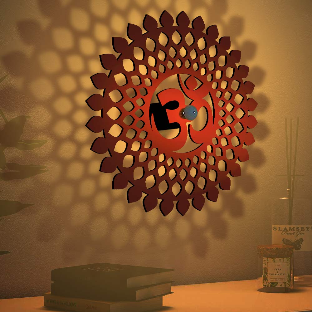 Om with Mandala Pattern Shadow Lamp - Image 4