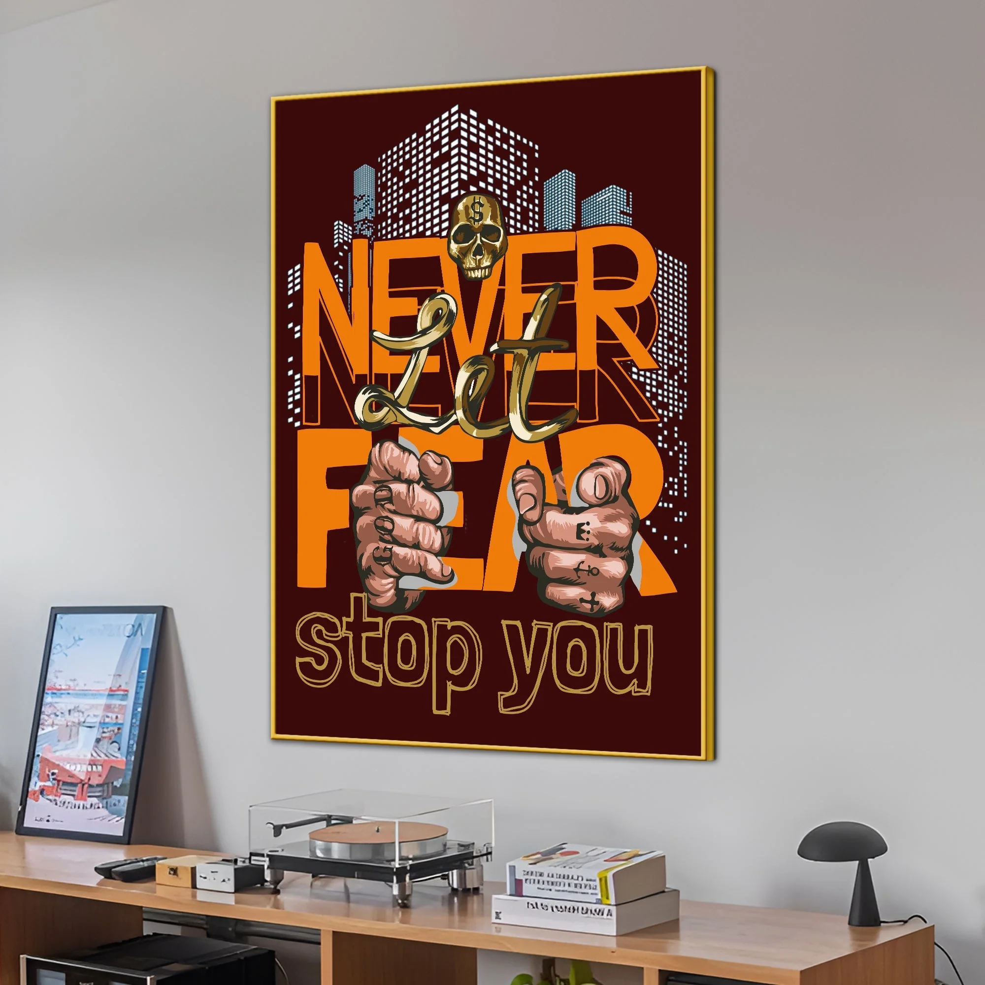 Only Action Overcome The Fear Cotton Canvas Wall Painting - Image 3