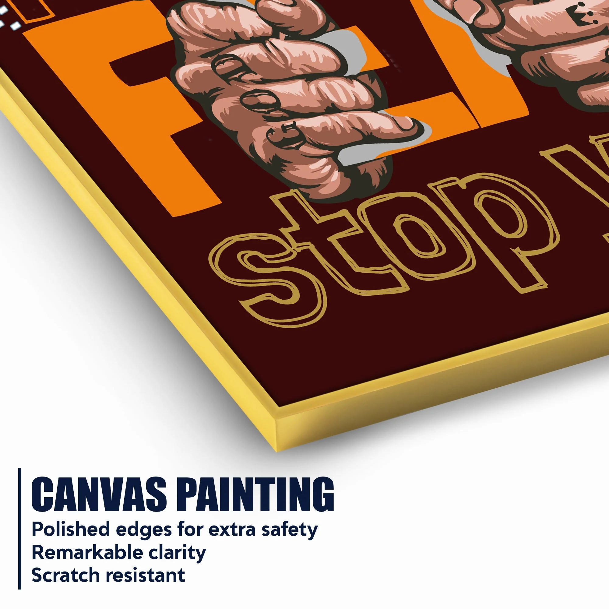 Only Action Overcome The Fear Cotton Canvas Wall Painting - Image 4