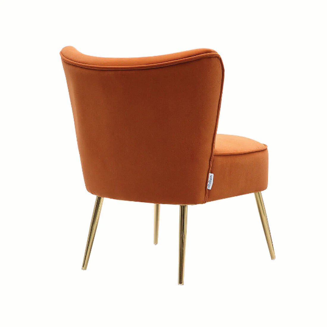 Orange Deep Cushioning Comfy Velvet Standard Lounge Chair - Image 4
