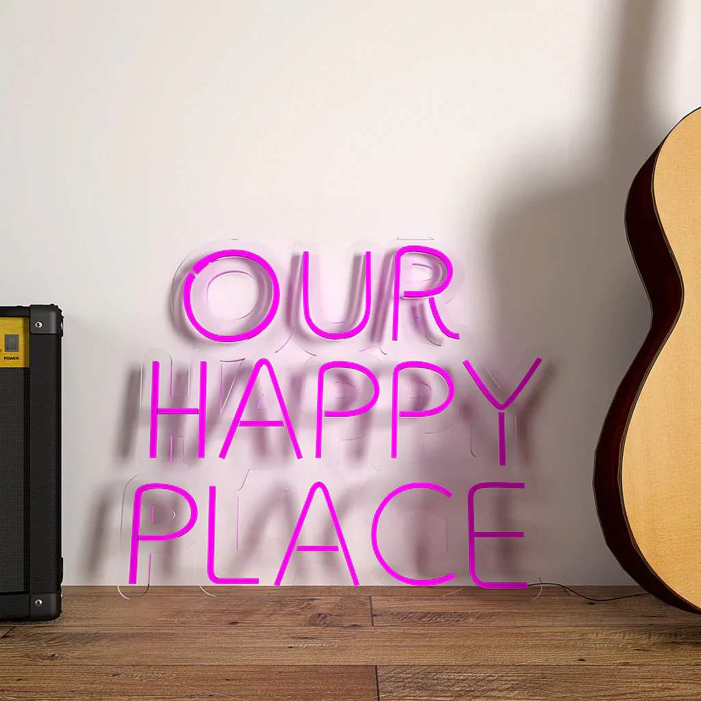 Our Happy Place Text Neon LED Light - Image 12