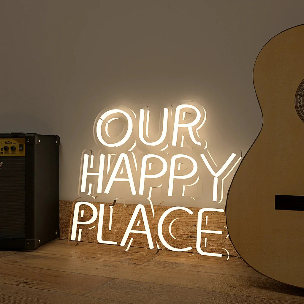 Our Happy Place Text Neon LED Light - Image 2