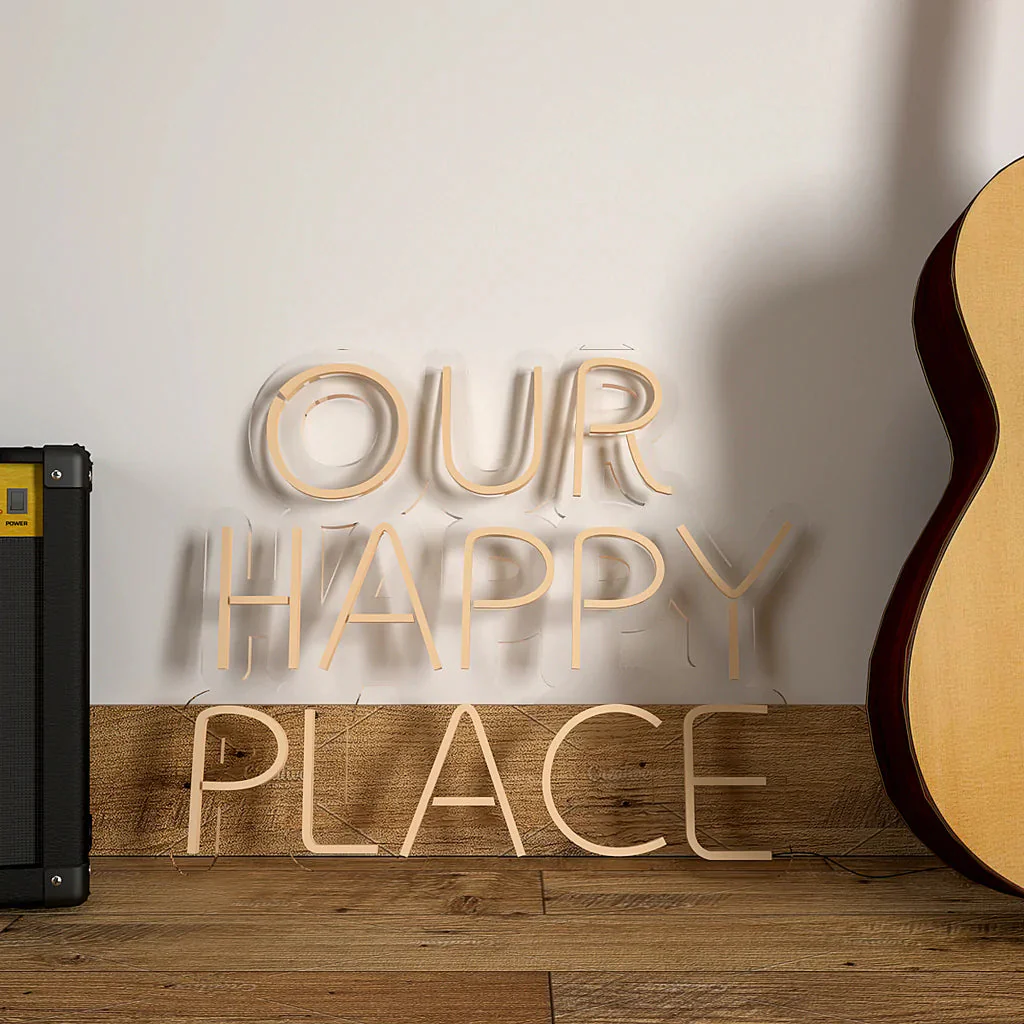 Our Happy Place Text Neon LED Light - Image 3