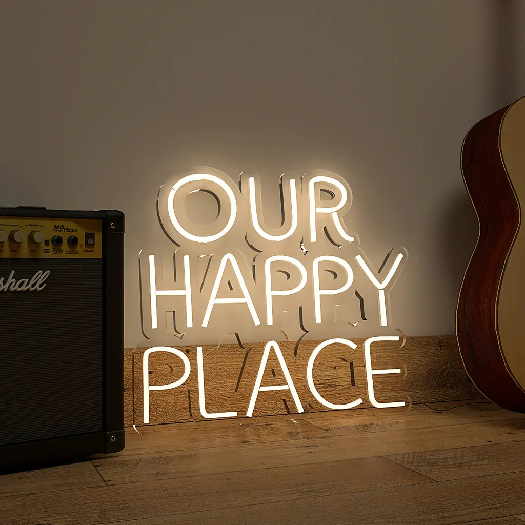 Our Happy Place Text Neon LED Light - Image 4