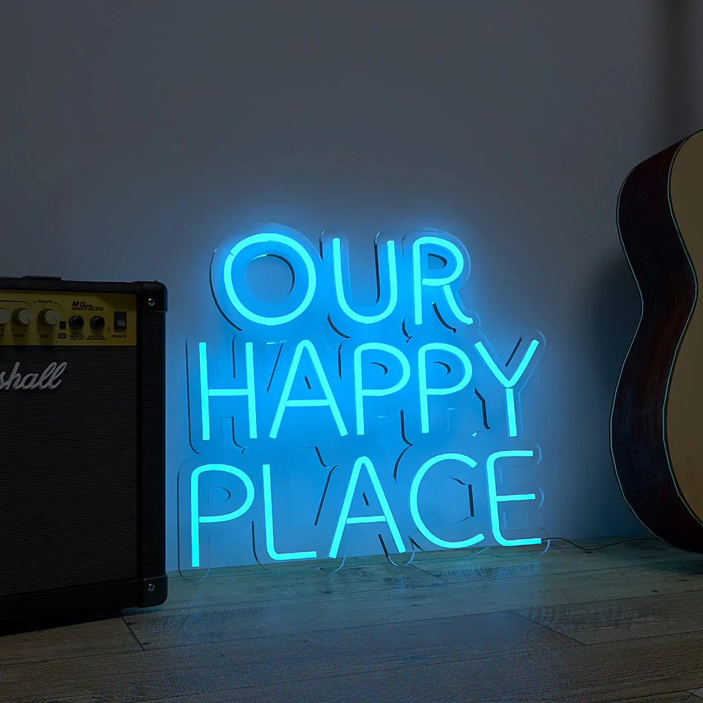 Our Happy Place Text Neon LED Light - Image 6
