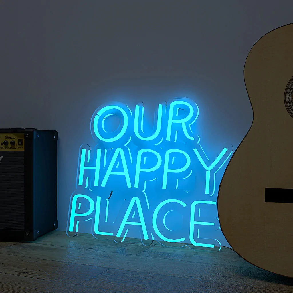 Our Happy Place Text Neon LED Light - Image 7