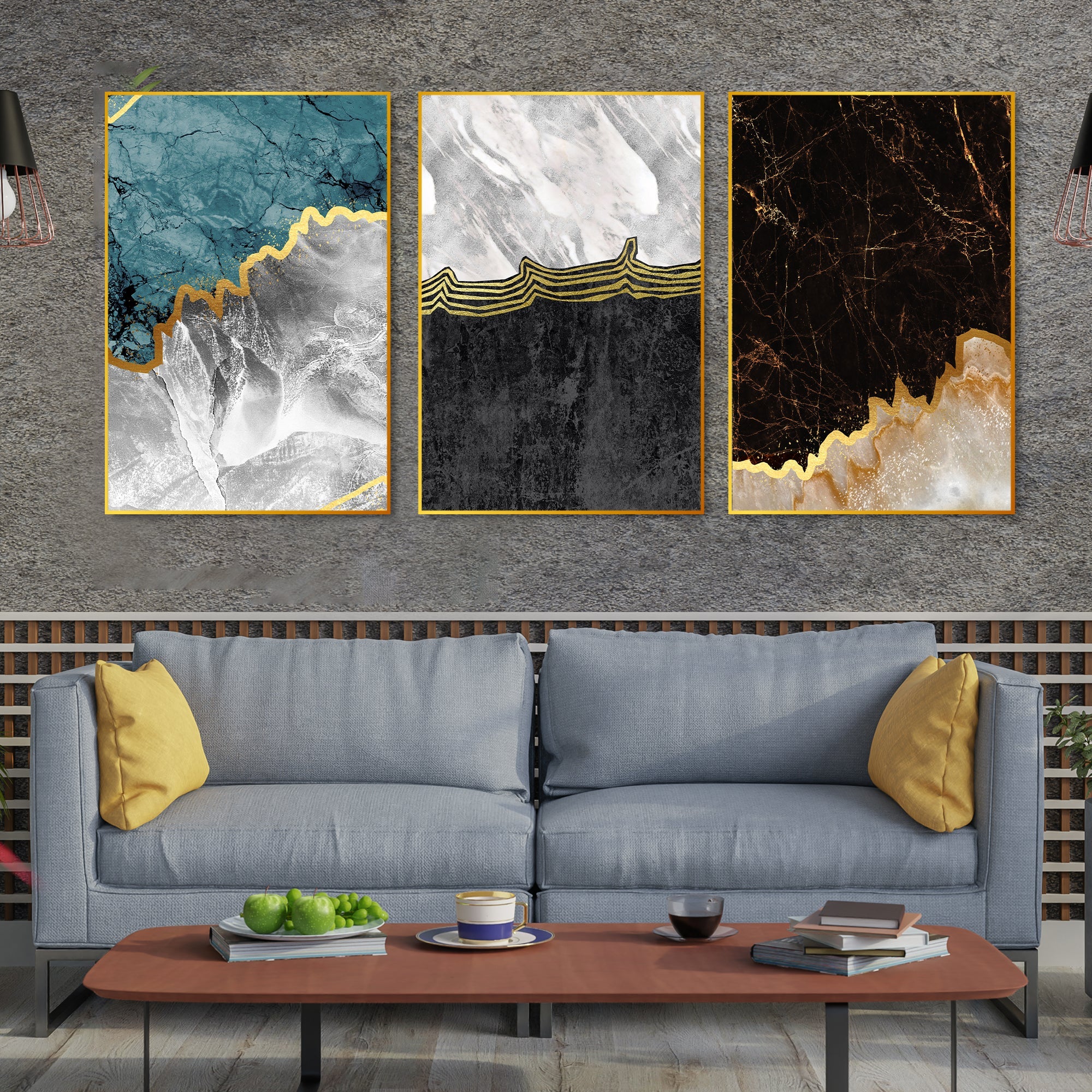 Paint Texture Decorative Floating Canvas Wall Painting Set of Three - Image 2