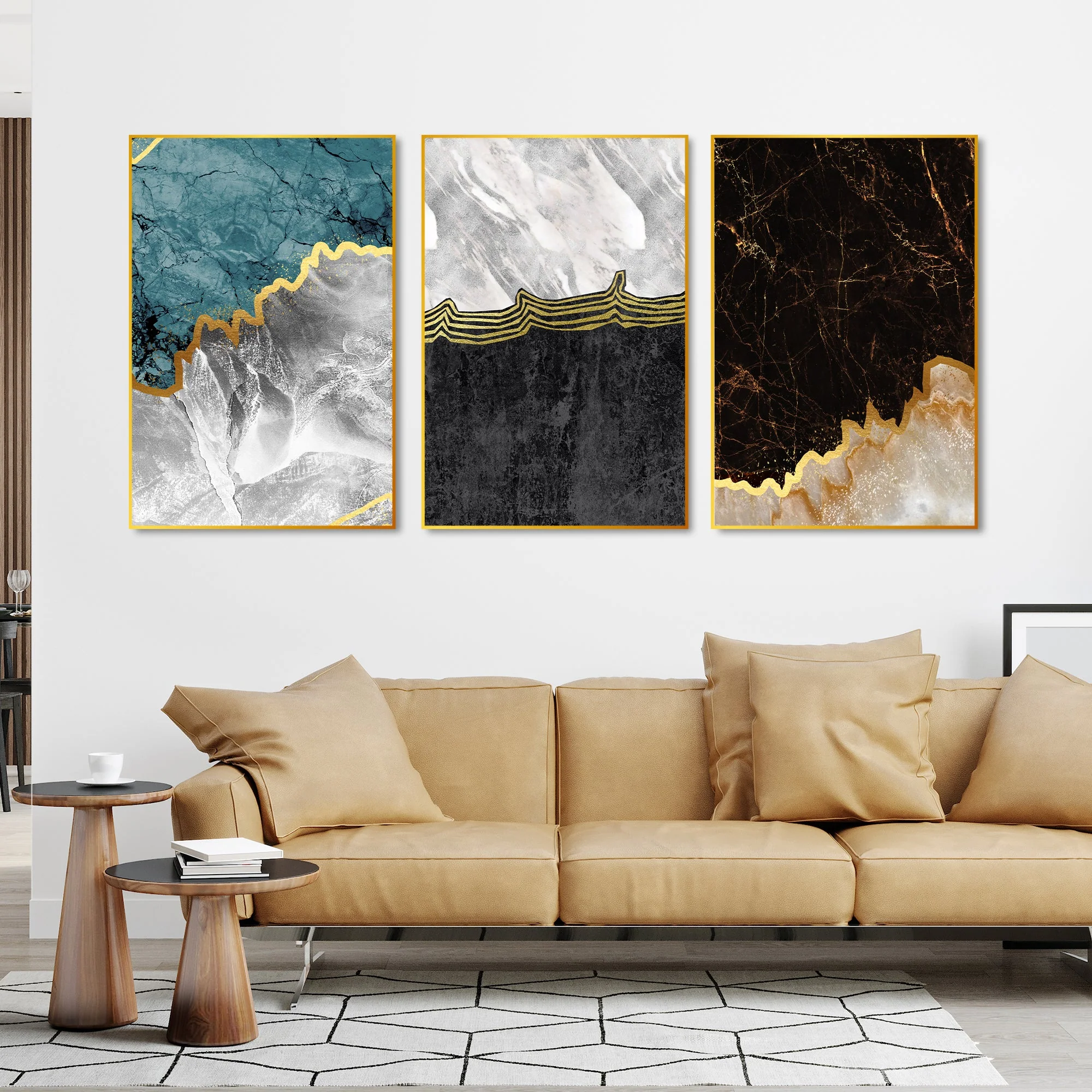 Paint Texture Decorative Floating Canvas Wall Painting Set of Three - Image 3