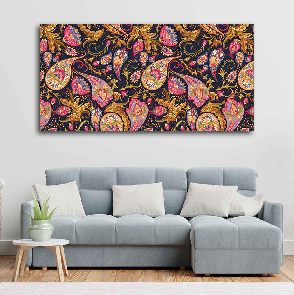 Paisley Art Pattern Canvas Wall Painting - Image 4